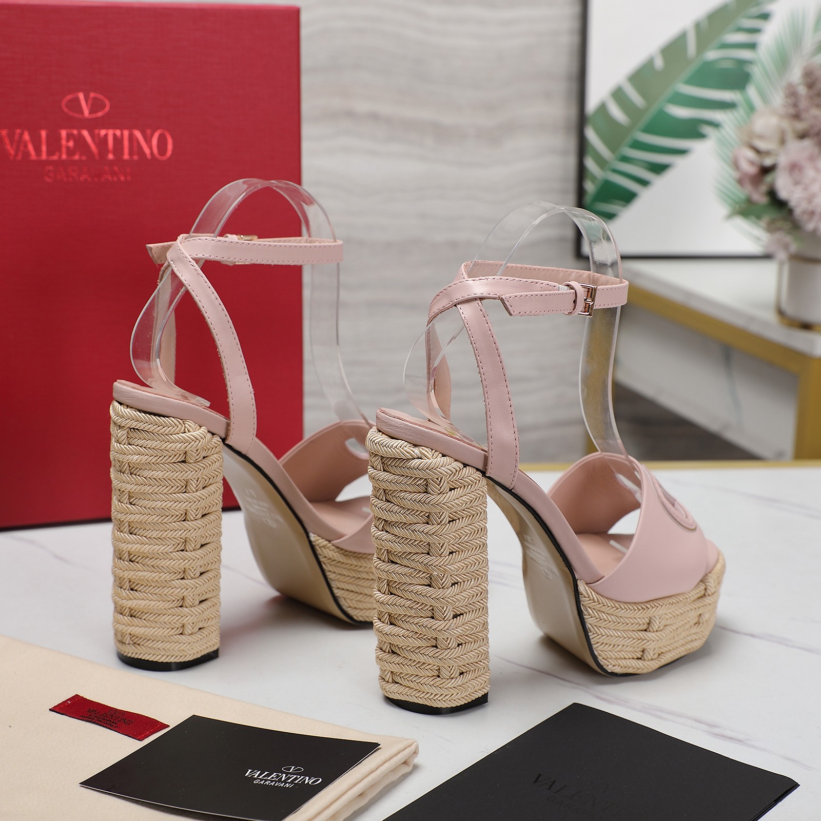 Valentino Platform Sandals - Braided Detailing, Ankle Strap, and Leather Sole 9 a1719667518280 3545
