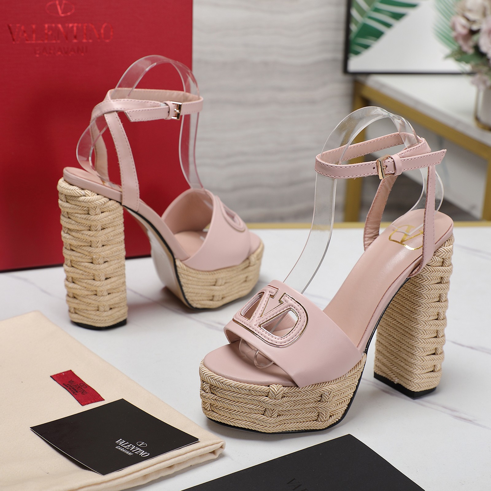 Valentino Platform Sandals - Braided Detailing, Ankle Strap, and Leather Sole 7 a1719667518313 4701