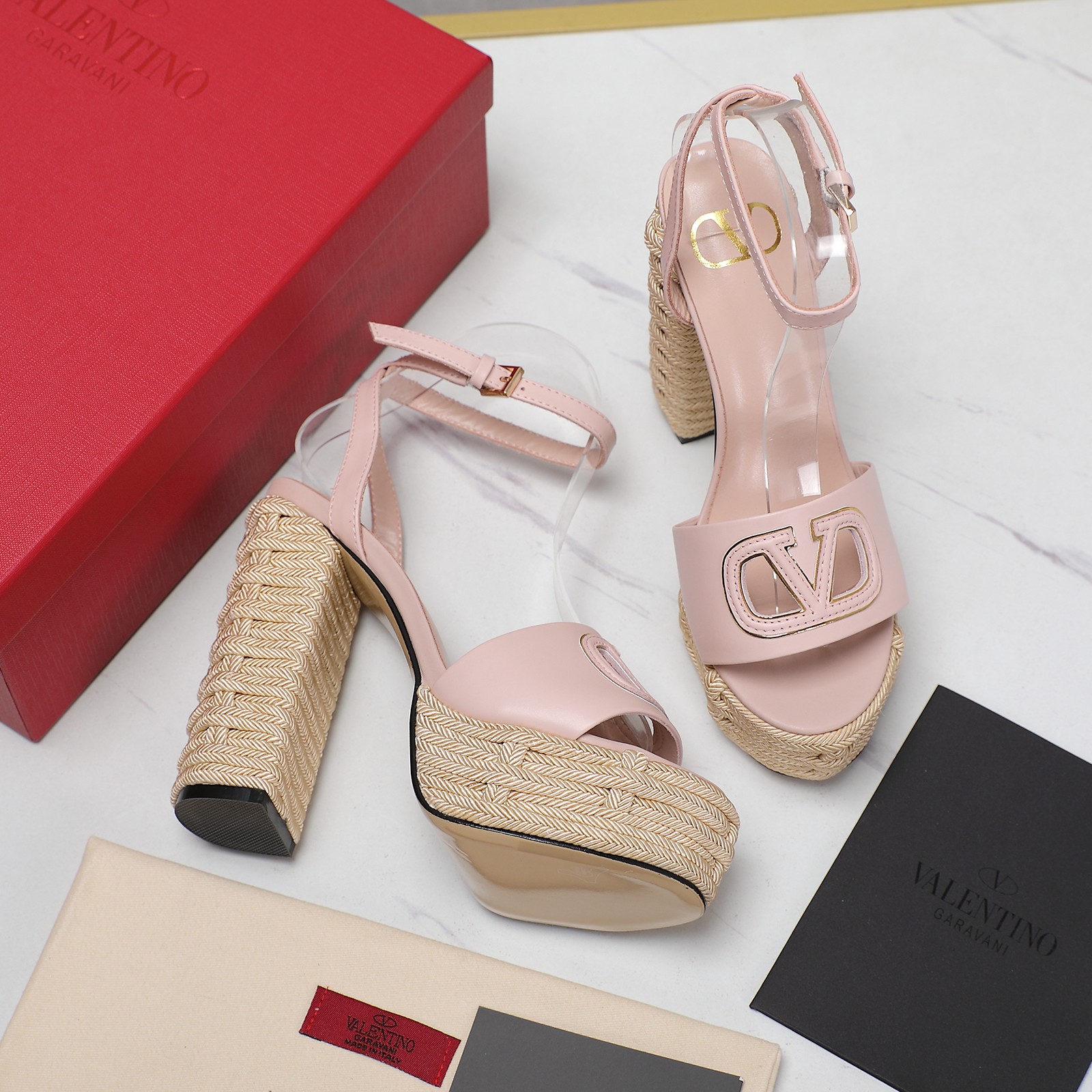 Valentino Platform Sandals - Braided Detailing, Ankle Strap, and Leather Sole 5 a1719667519114 7356