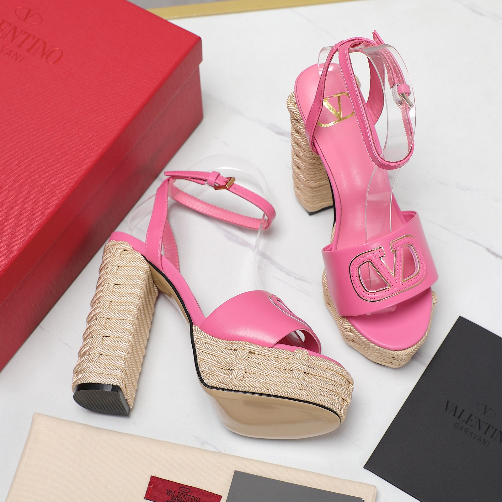 Valentino Platform Sandals with Braided Rope Design and Leather Sole 5 a1719667861621 5681
