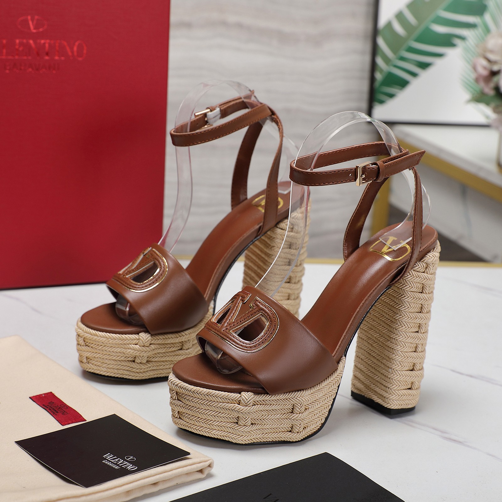 Valentino Raffia Platform Sandals, Designer High Heels, Women's Fashion 5 a1719667924100 2870
