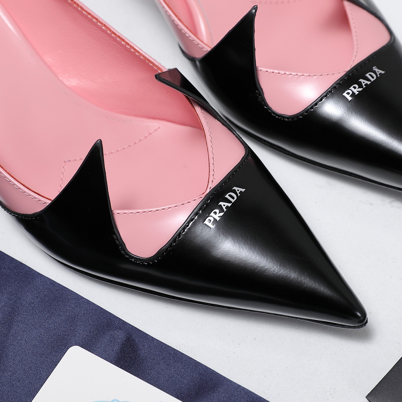 Prada Women's Pointed Toe Slingback Heels Leather Pumps Kitten Heels 7 a1740223771263 1415