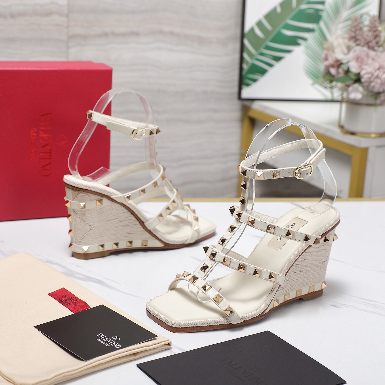 Valentino Raffia Wedge Sandals with Studs - Luxurious & Stylish 7 a1740326066731 5250
