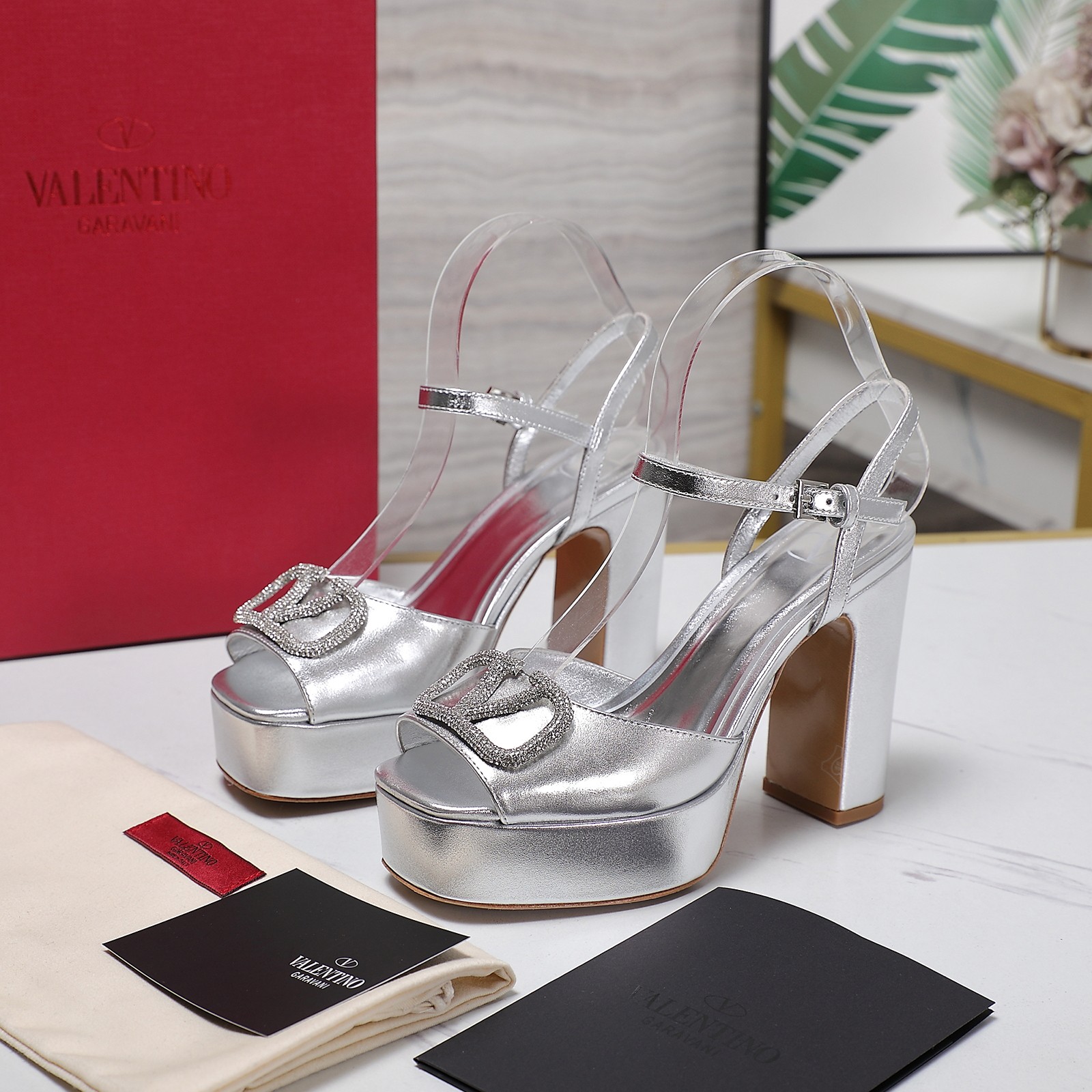 Valentino Metallic Platform Sandals with Crystal Embellished Logo 2025 6 a1741792442402 0847