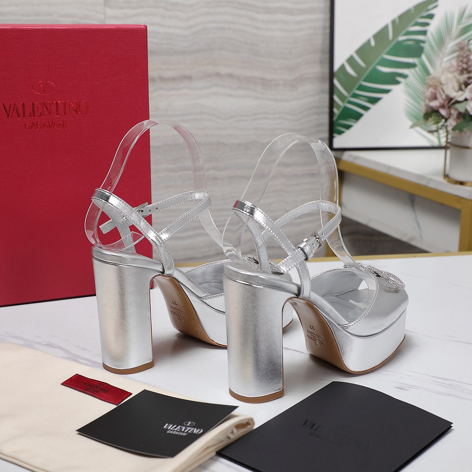 Valentino Metallic Platform Sandals with Crystal Embellished Logo 2025 7 a1741792446086 0556