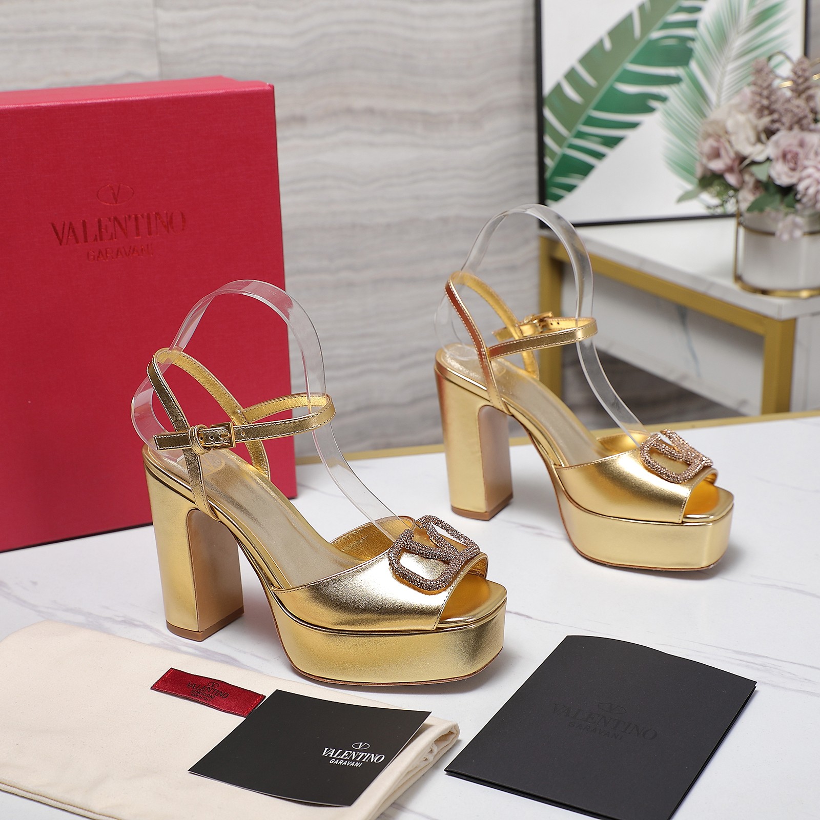 Valentino Metallic Gold Platform Heeled Sandals With Rhinestone Logo 3 a1741792550381 1176