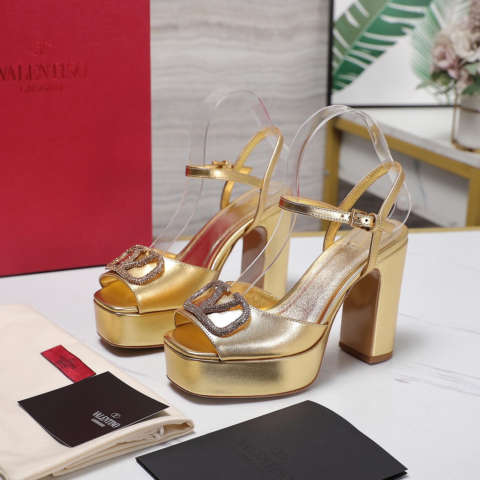 Valentino Metallic Gold Platform Heeled Sandals With Rhinestone Logo 5 a1741792550439 5316
