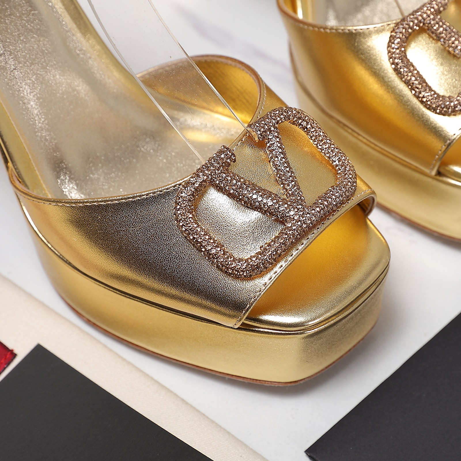 Valentino Metallic Gold Platform Heeled Sandals With Rhinestone Logo 8 a1741792552855 1683