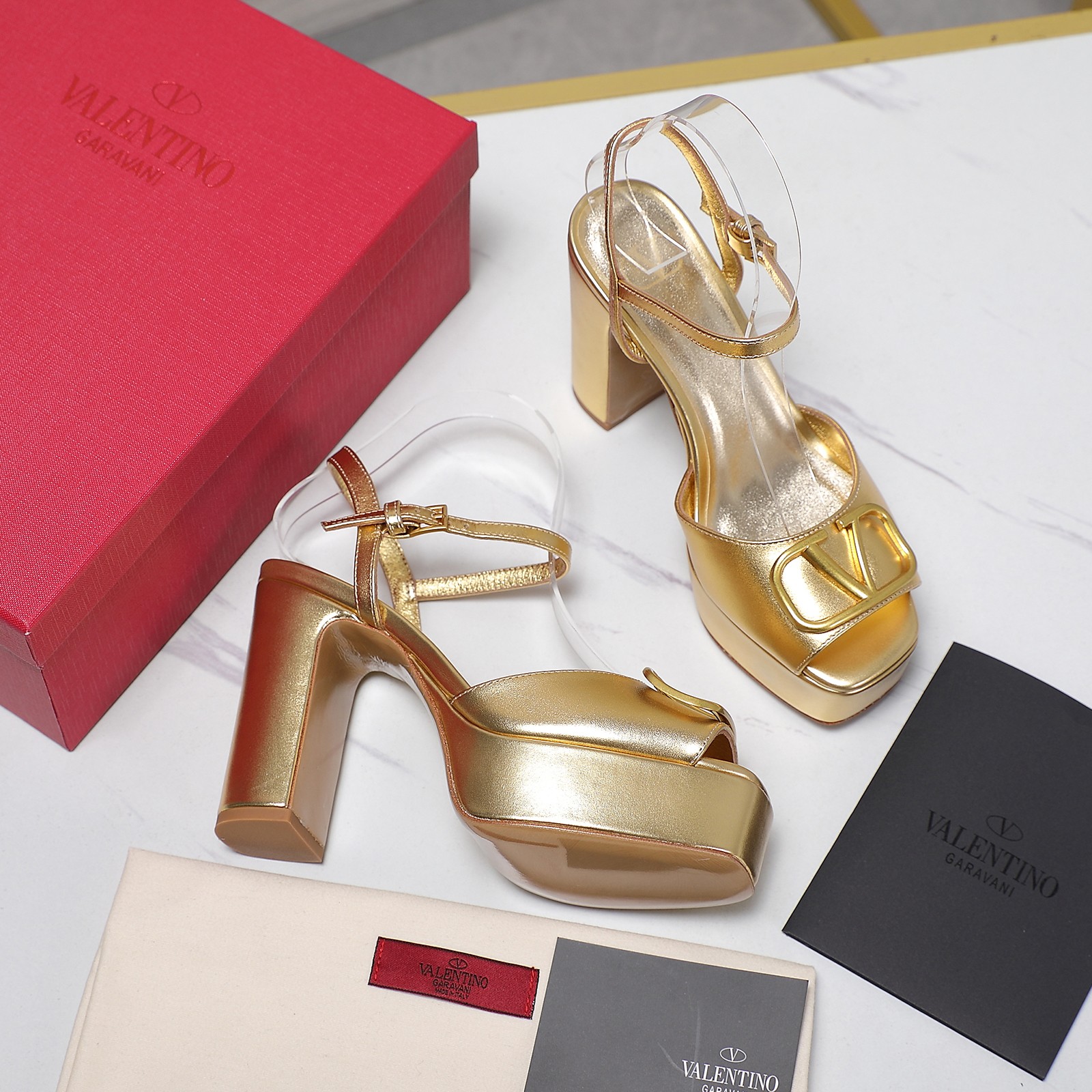 Valentino Metallic Platform Sandals with Block Heel and Logo - Gold 3 a1741792912638 3045