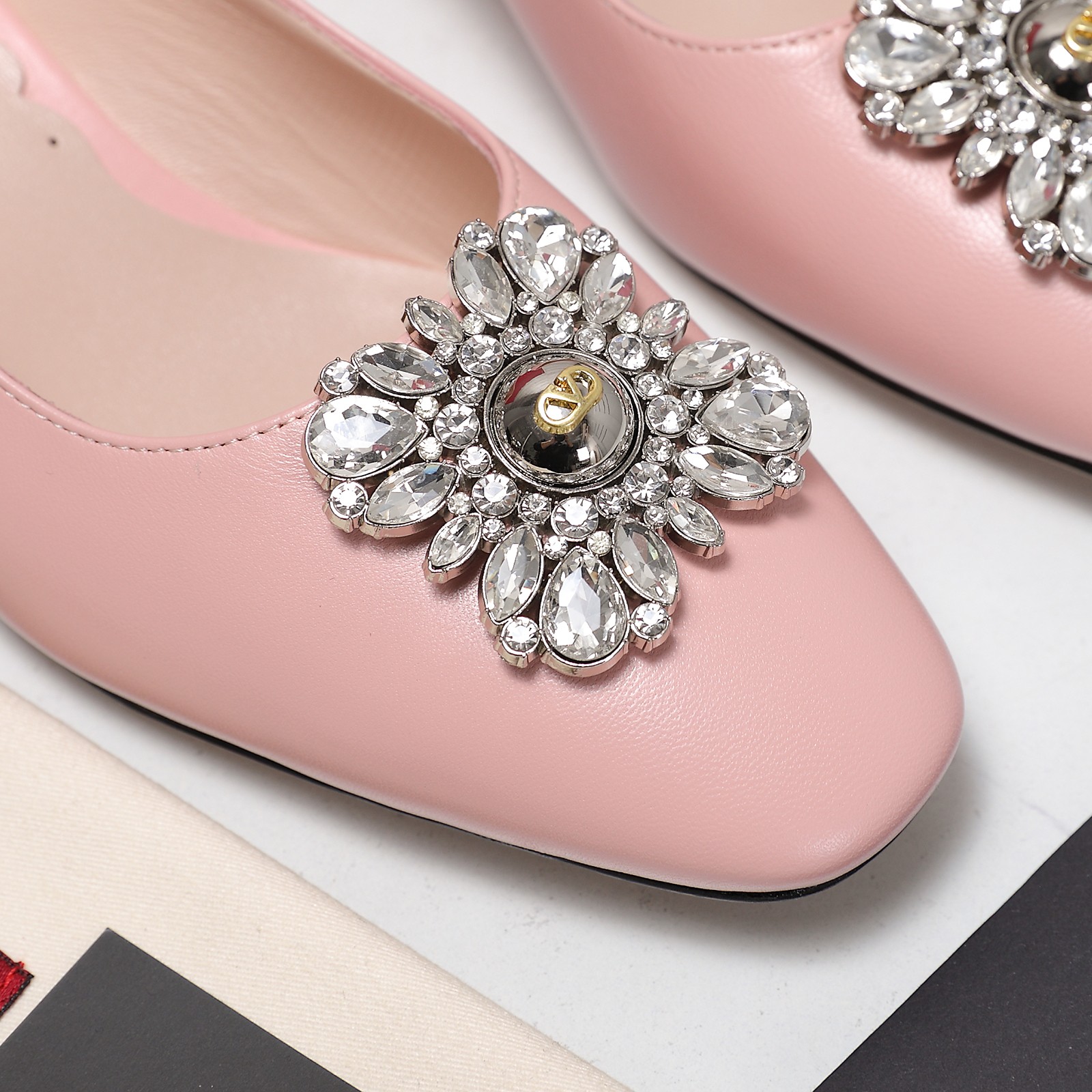 Valentino Women's Mid-Heel Pumps with Rhinestone Buckle - Retro Elegance 6 a1741958341289 2375