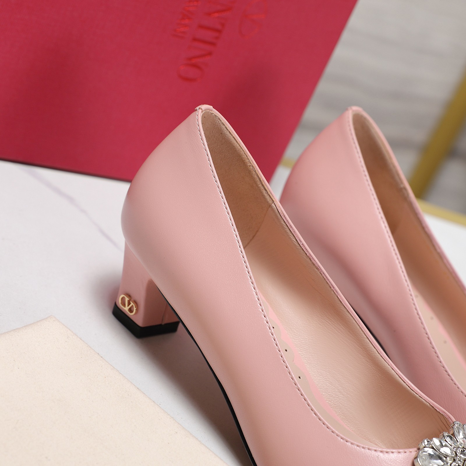 Valentino Women's Mid-Heel Pumps with Rhinestone Buckle - Retro Elegance 7 a1741958341300 3480