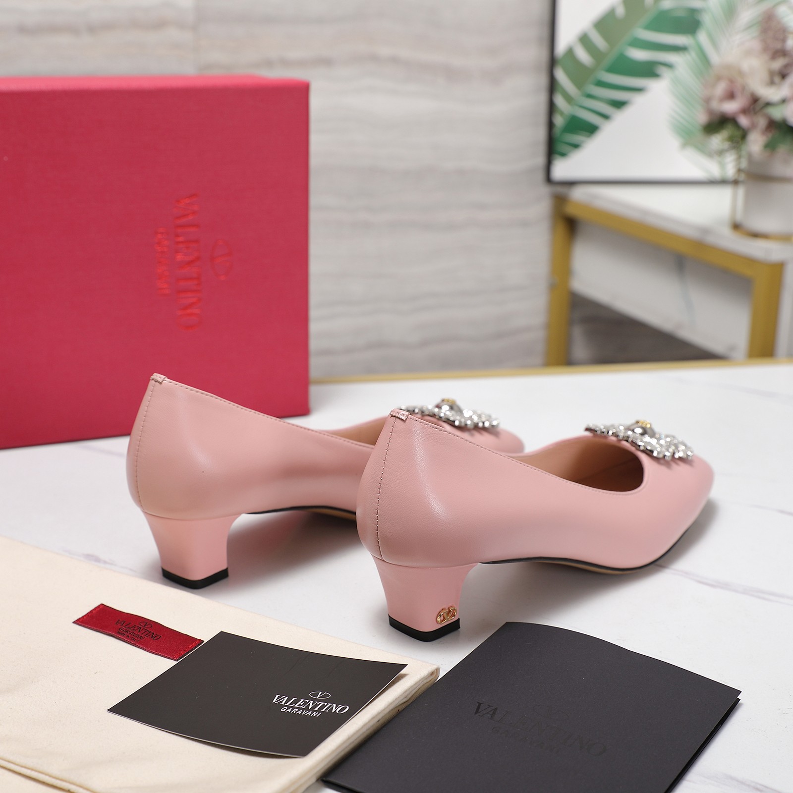 Valentino Women's Mid-Heel Pumps with Rhinestone Buckle - Retro Elegance 9 a1741958342438 7775