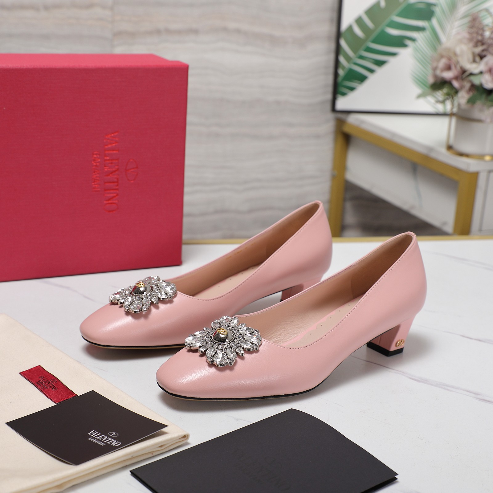 Valentino Women's Mid-Heel Pumps with Rhinestone Buckle - Retro Elegance 5 a1741958342439 3432