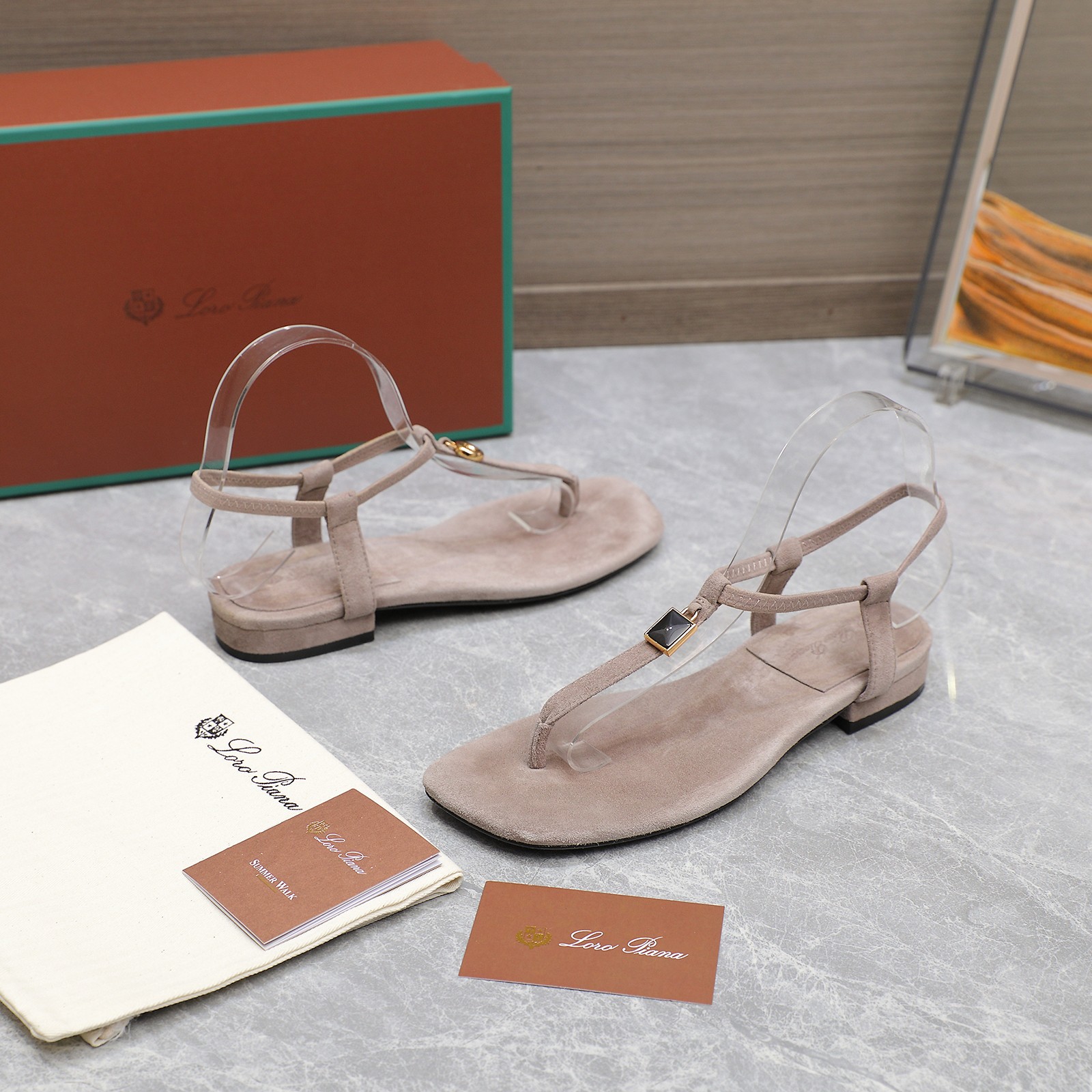 Loro Piana Mindil Suede Thong Sandals with Adjustable Ankle Strap 7 a1742300997864 3731