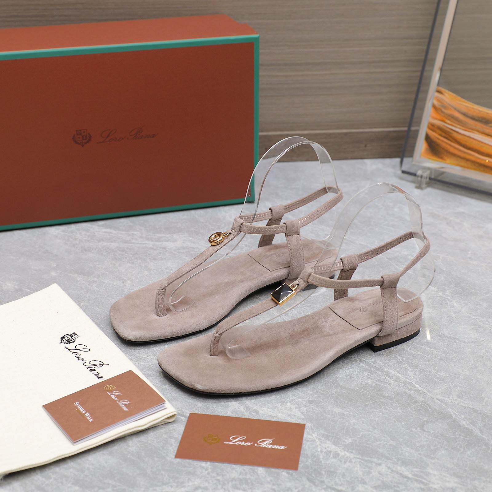 Loro Piana Mindil Suede Thong Sandals with Adjustable Ankle Strap 4 a1742300997961 1541