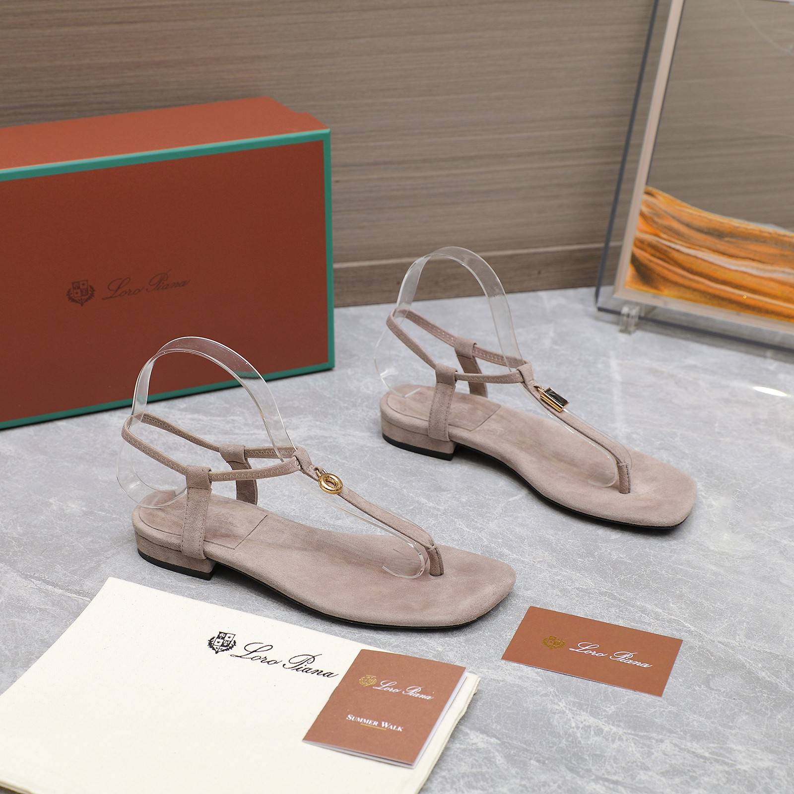 Loro Piana Mindil Suede Thong Sandals with Adjustable Ankle Strap 5 a1742300999231 2858