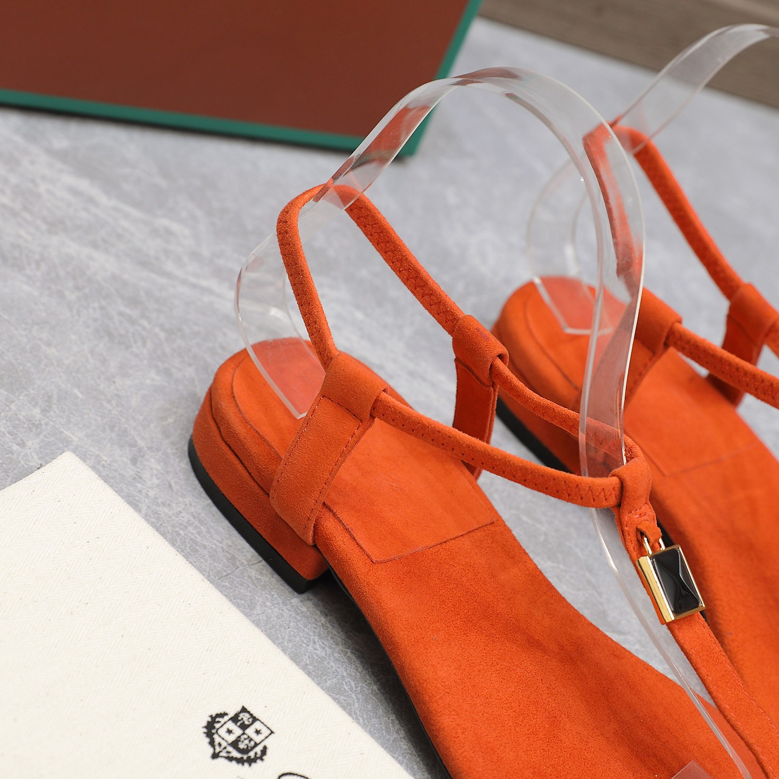 Loro Piana Mindil T-Strap Thong Sandals in Orange Suede Leather 8 a1742302611524 3281