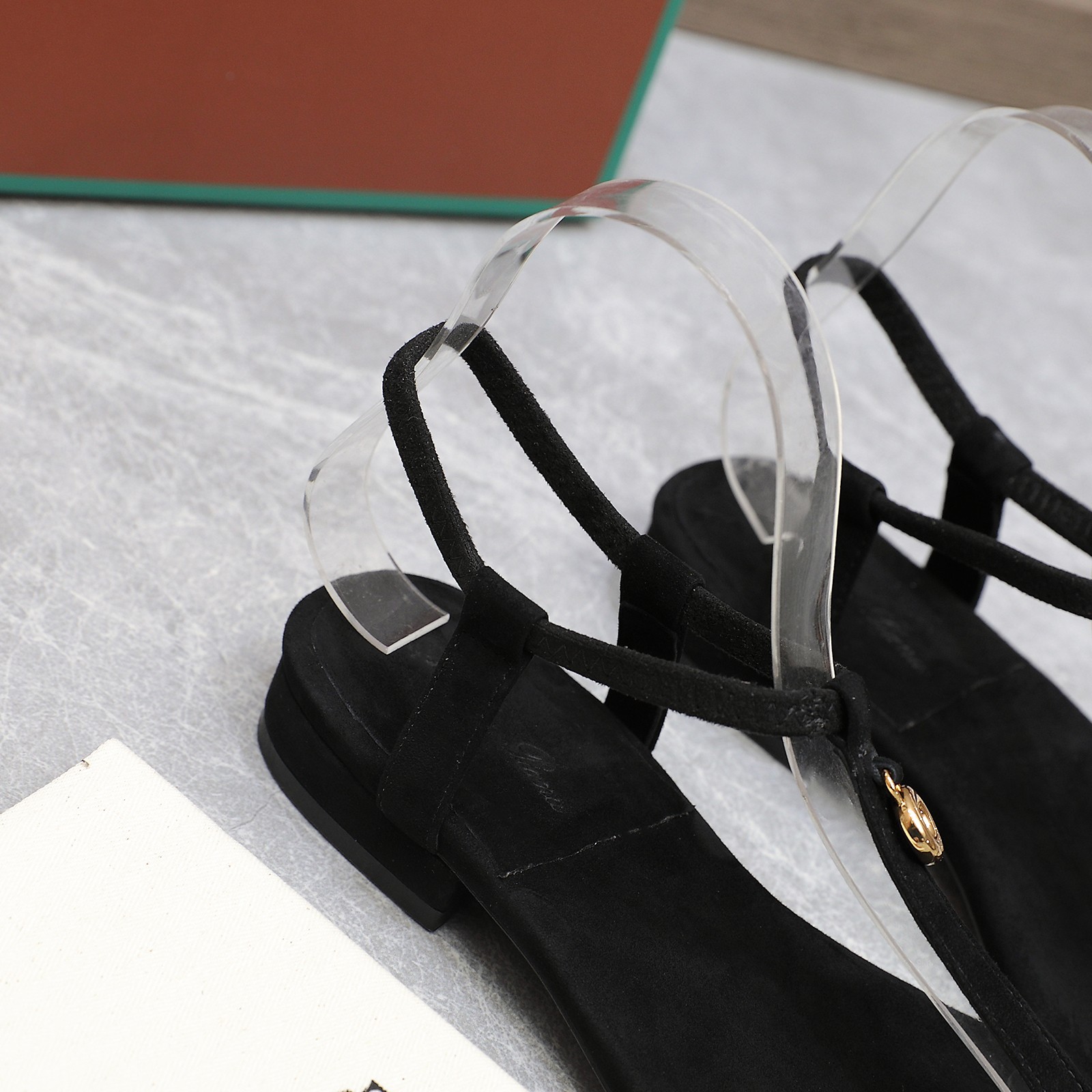 Loro Piana Mindil Black Leather T-Strap Sandals with Charm, Elegant Summer Style 9 a1742302668180 7580