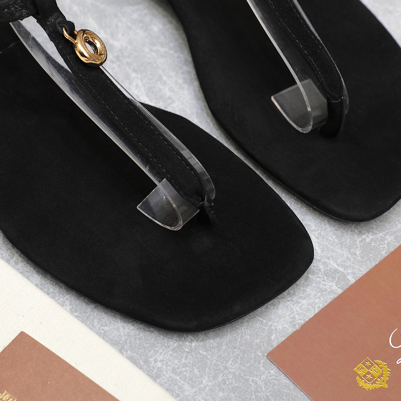 Loro Piana Mindil Black Leather T-Strap Sandals with Charm, Elegant Summer Style 7 a1742302668380 4582