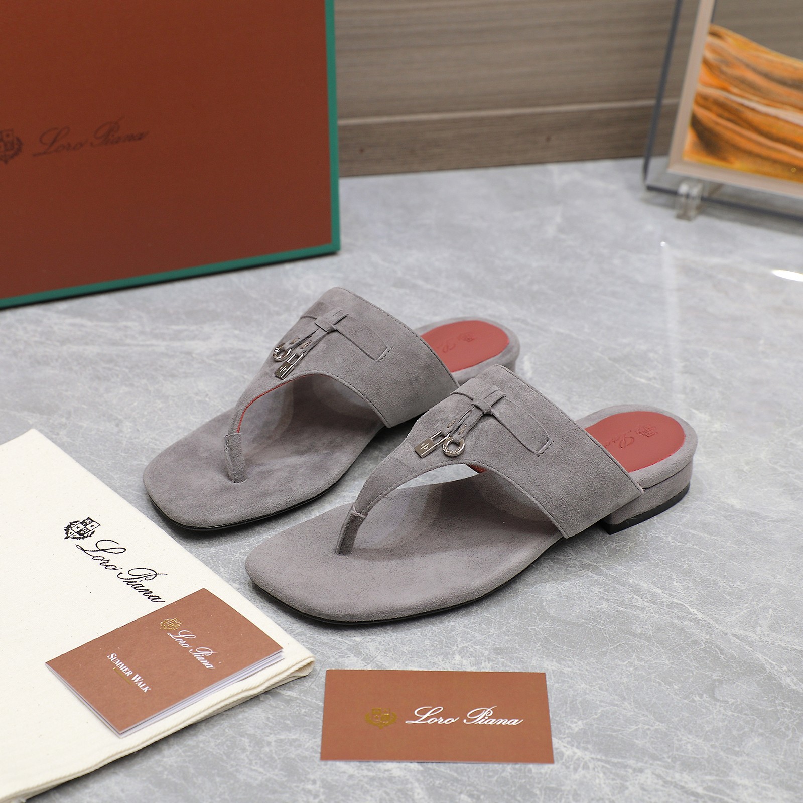 Loro Piana Mindil T-Strap Thong Sandals in Soft Suede with Delicate Accents 9 a1742304247702 4033