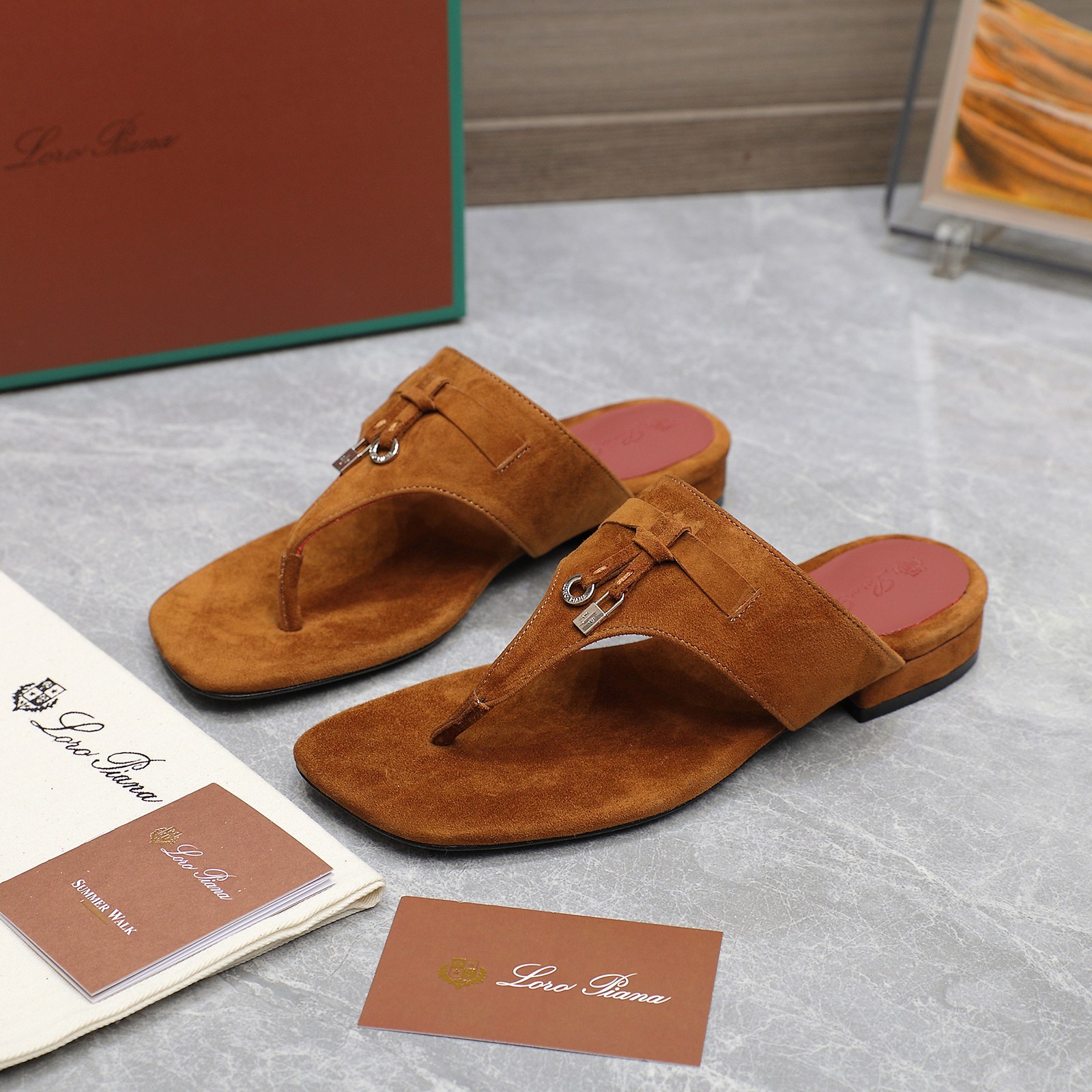 Loro Piana Mindil Suede T-Strap Thong Sandals with Leather Lining & Sole 8 a1742304277994 8174
