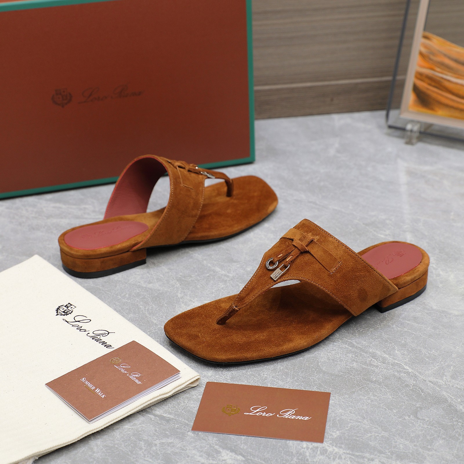 Loro Piana Mindil Suede T-Strap Thong Sandals with Leather Lining & Sole 4 a1742304278051 2085