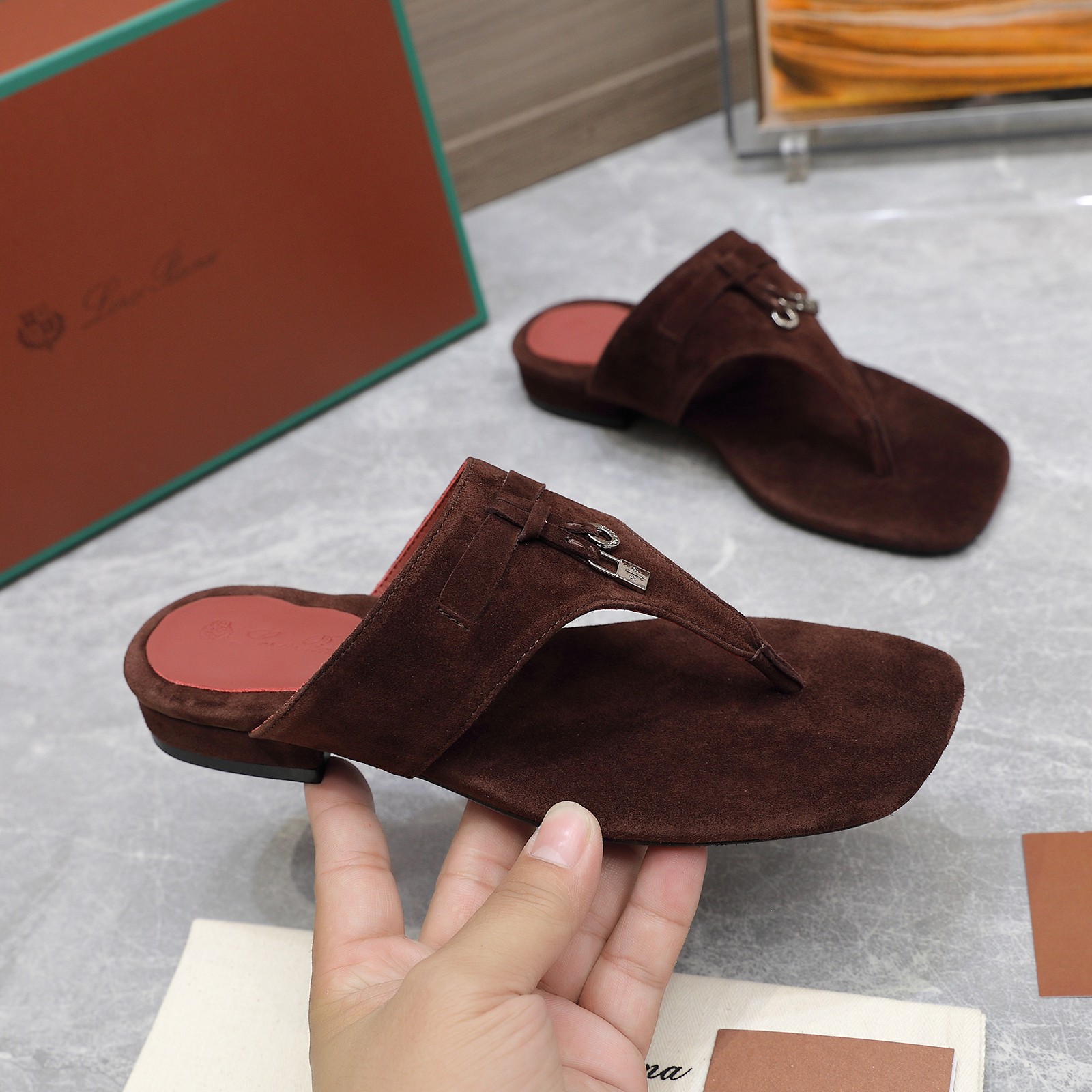 Loro Piana Mindil Suede T-Strap Thong Sandals - Luxurious Comfort 2 a1742304368959 6742