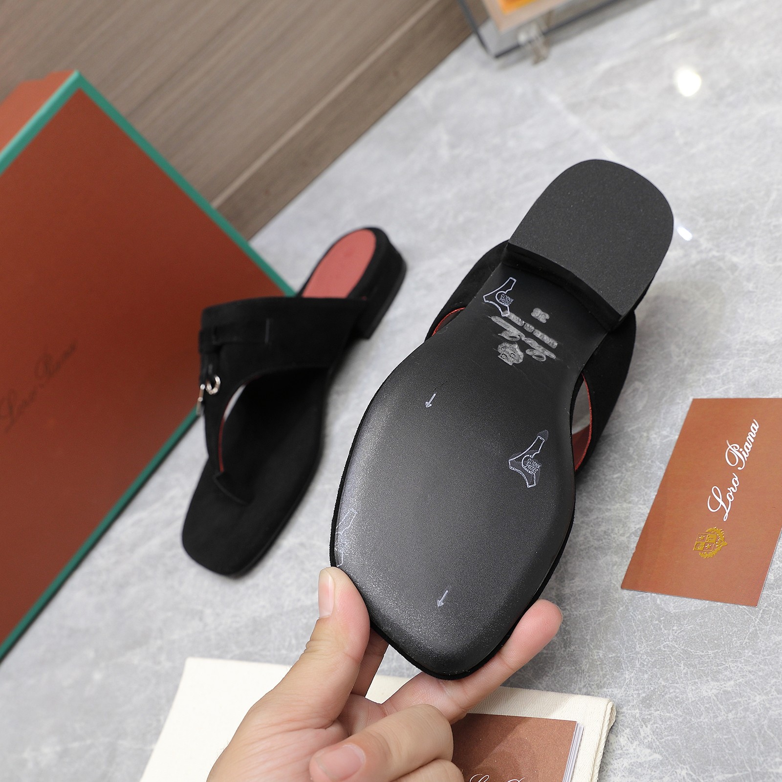 Loro Piana Mindil T-Strap Leather Sandals, Exquisite Summer Comfort 7 a1742304399885 0874