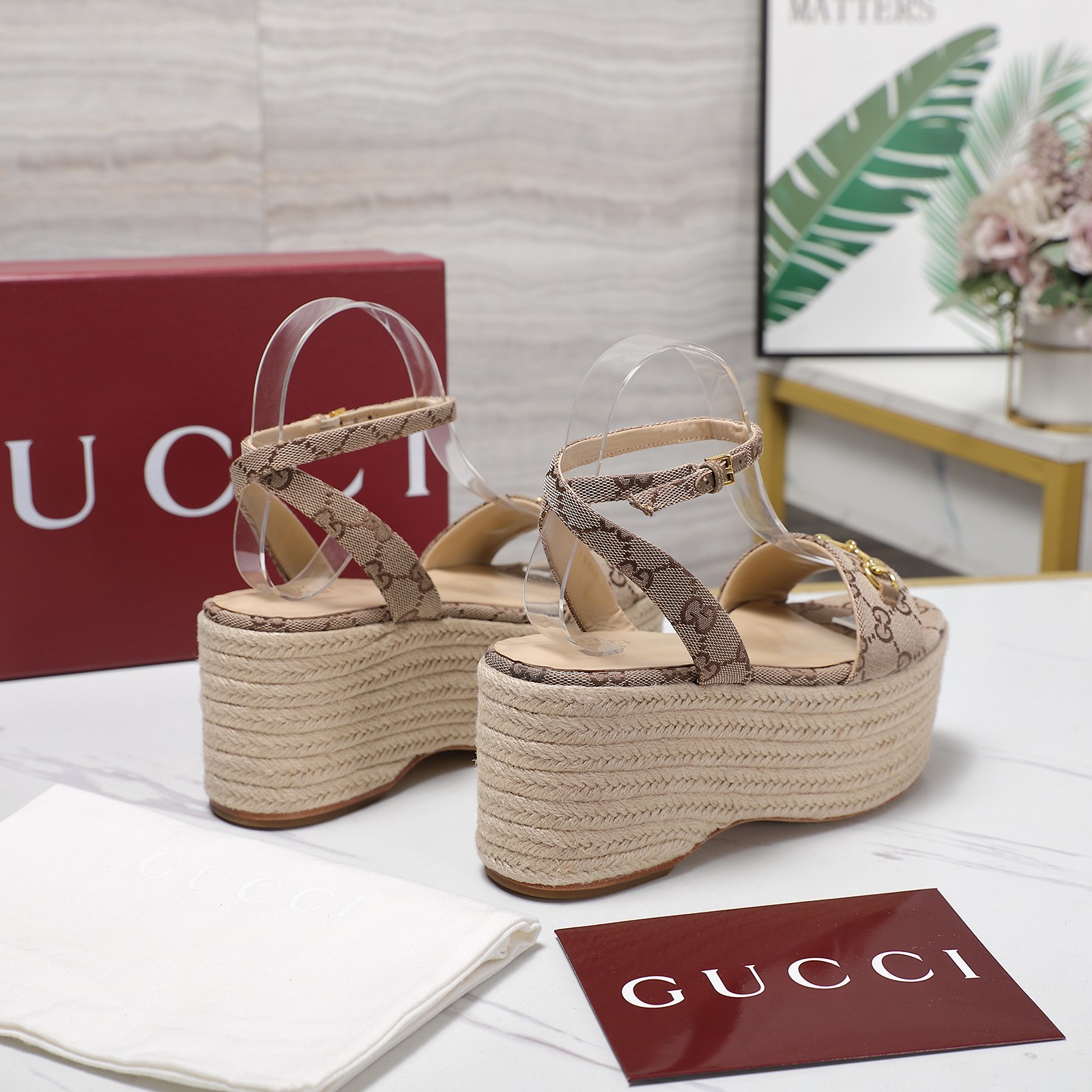 Gucci Espadrille Platform Sandals with Ankle Strap and GG Canvas 5 a1744031562311 4686