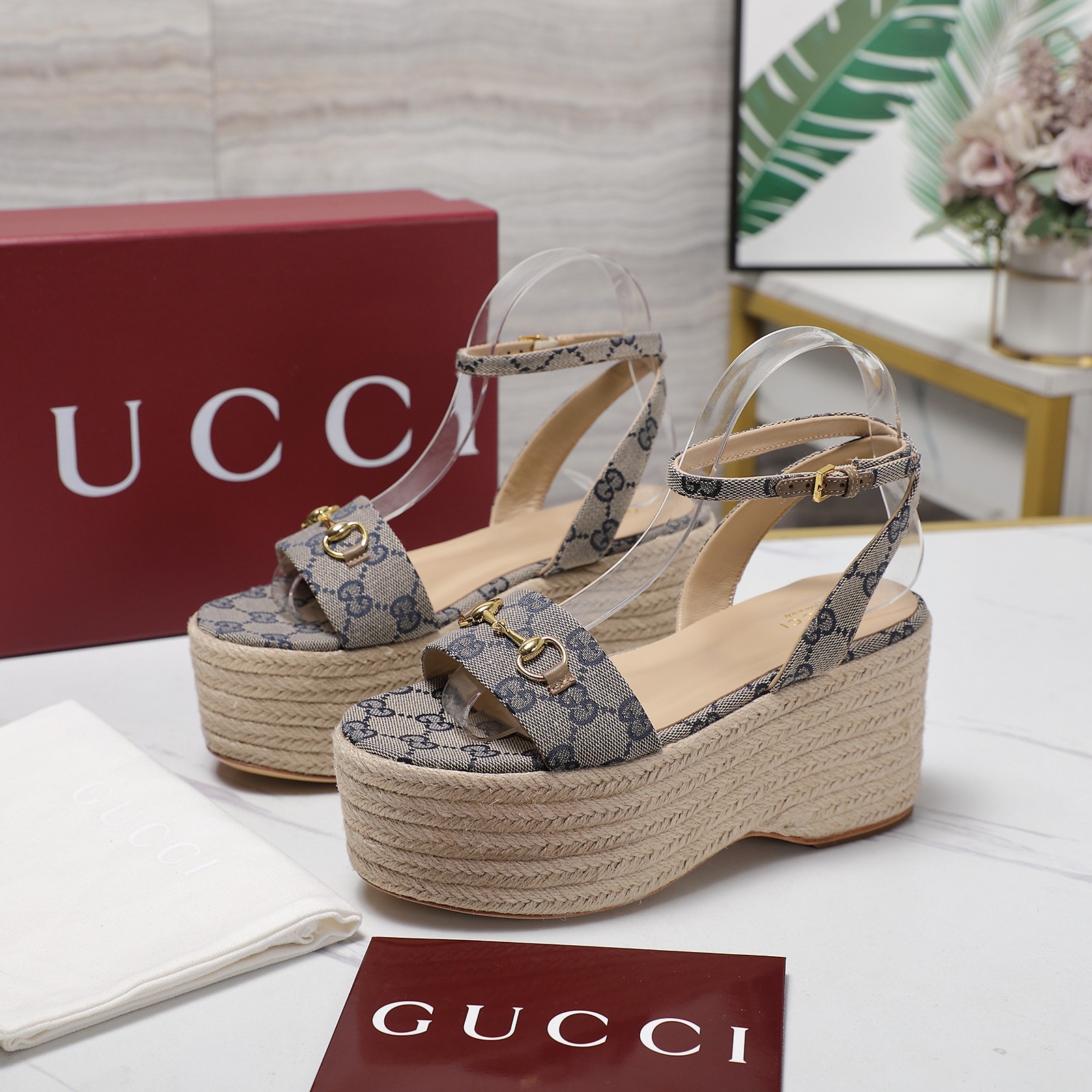 Gucci Espadrille Platform Sandals, Ankle Strap, Designer Style, Comfortable 9 a1744031613751 8785