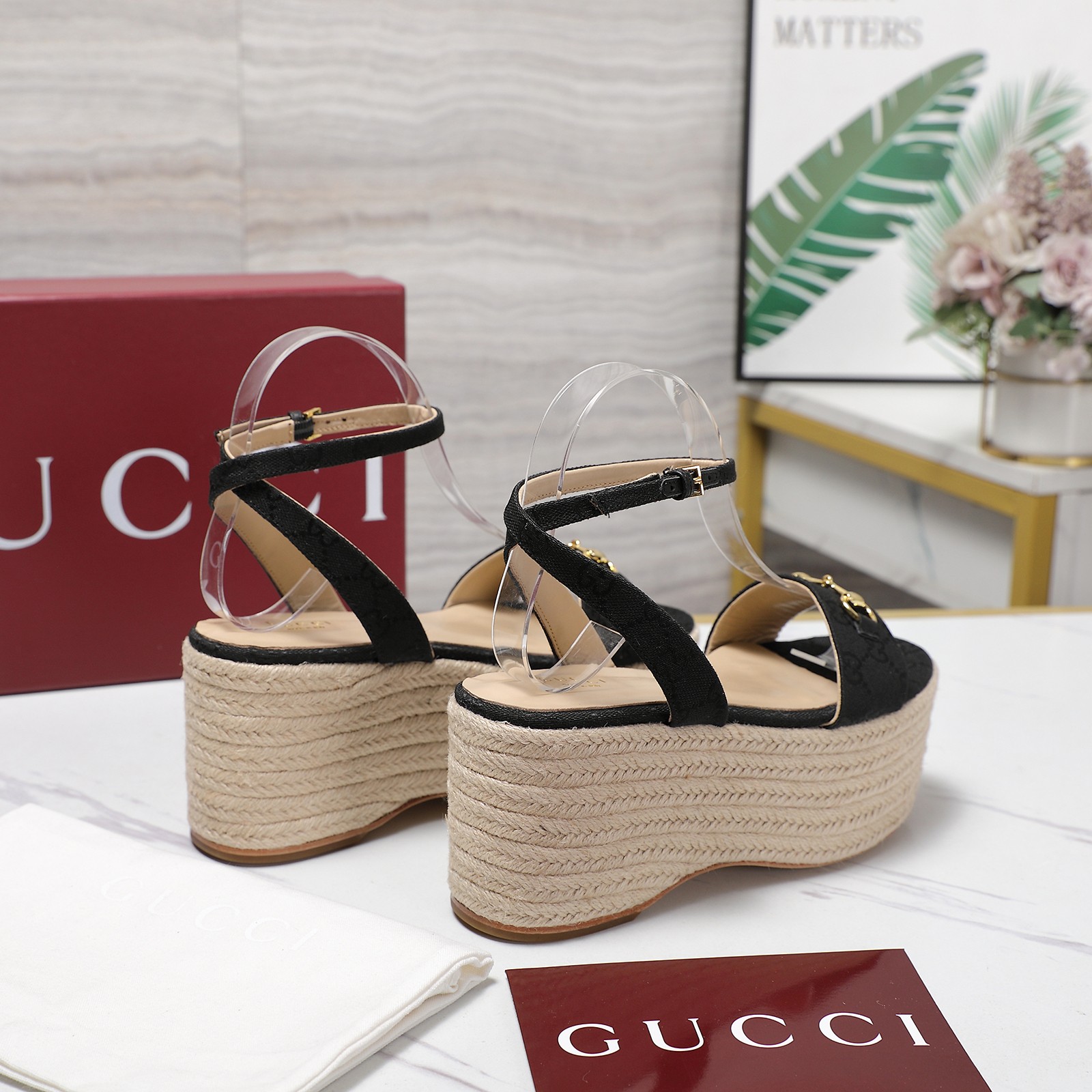 Gucci Espadrille Platform Wedges Sandals - Ankle Strap & Signature Hardware 4 a1744031758187 7285