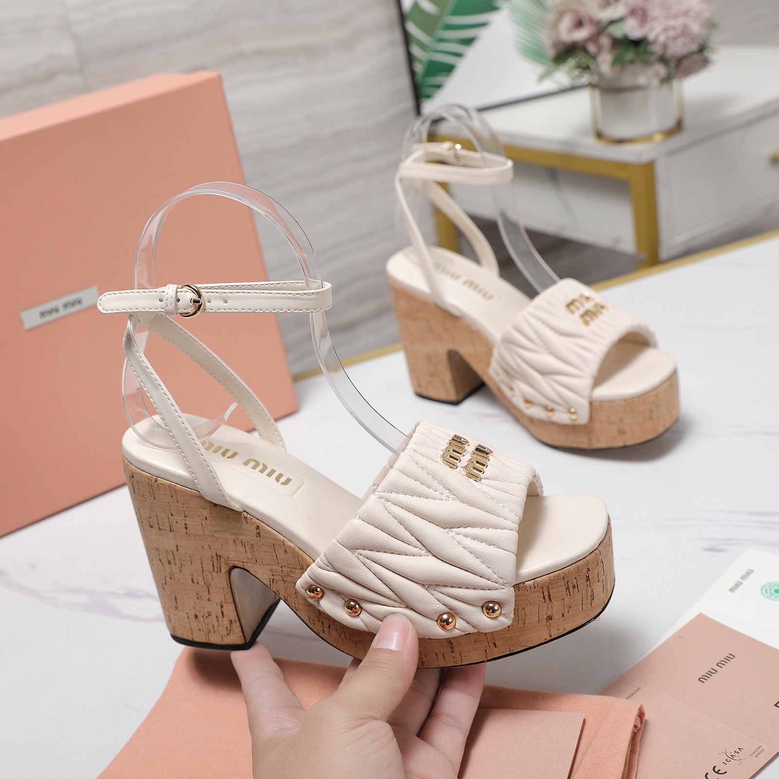 Miu Miu Platform Heeled Sandals Ankle Strap Leather Beige Women 2 a1744707822288 4881