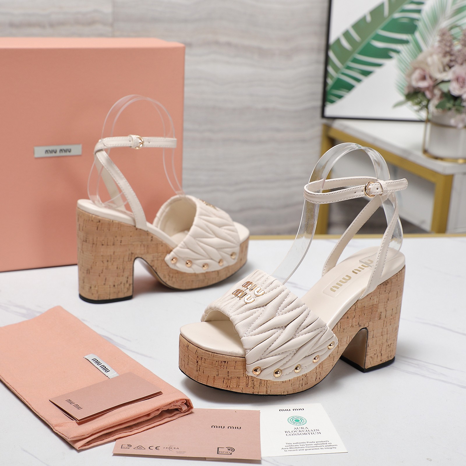 Miu Miu Platform Heeled Sandals Ankle Strap Leather Beige Women 4 a1744707822289 3616