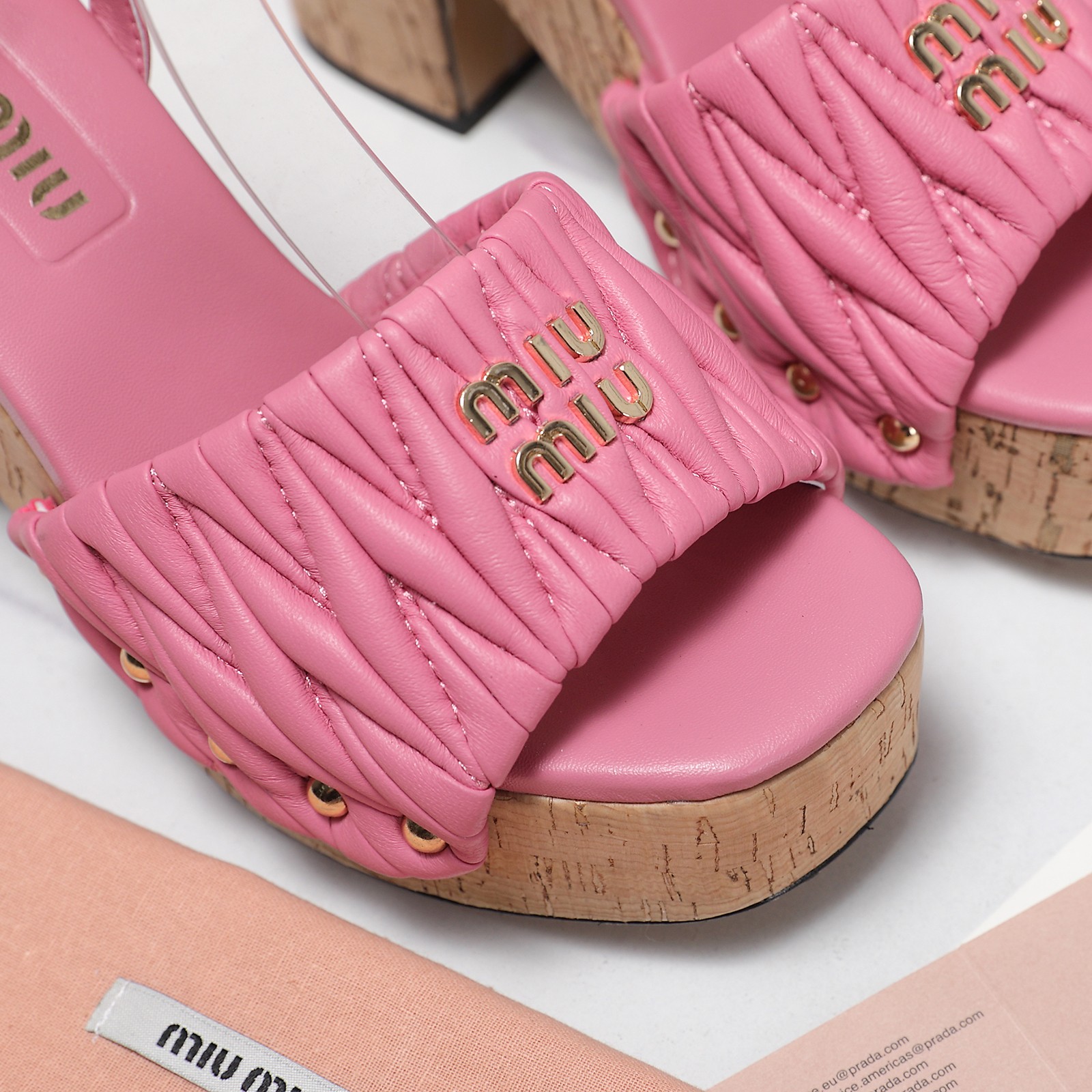 Miu Miu Pink Platform Heeled Sandals Ankle Strap Leather High Heel 7 a1744708091801 4373
