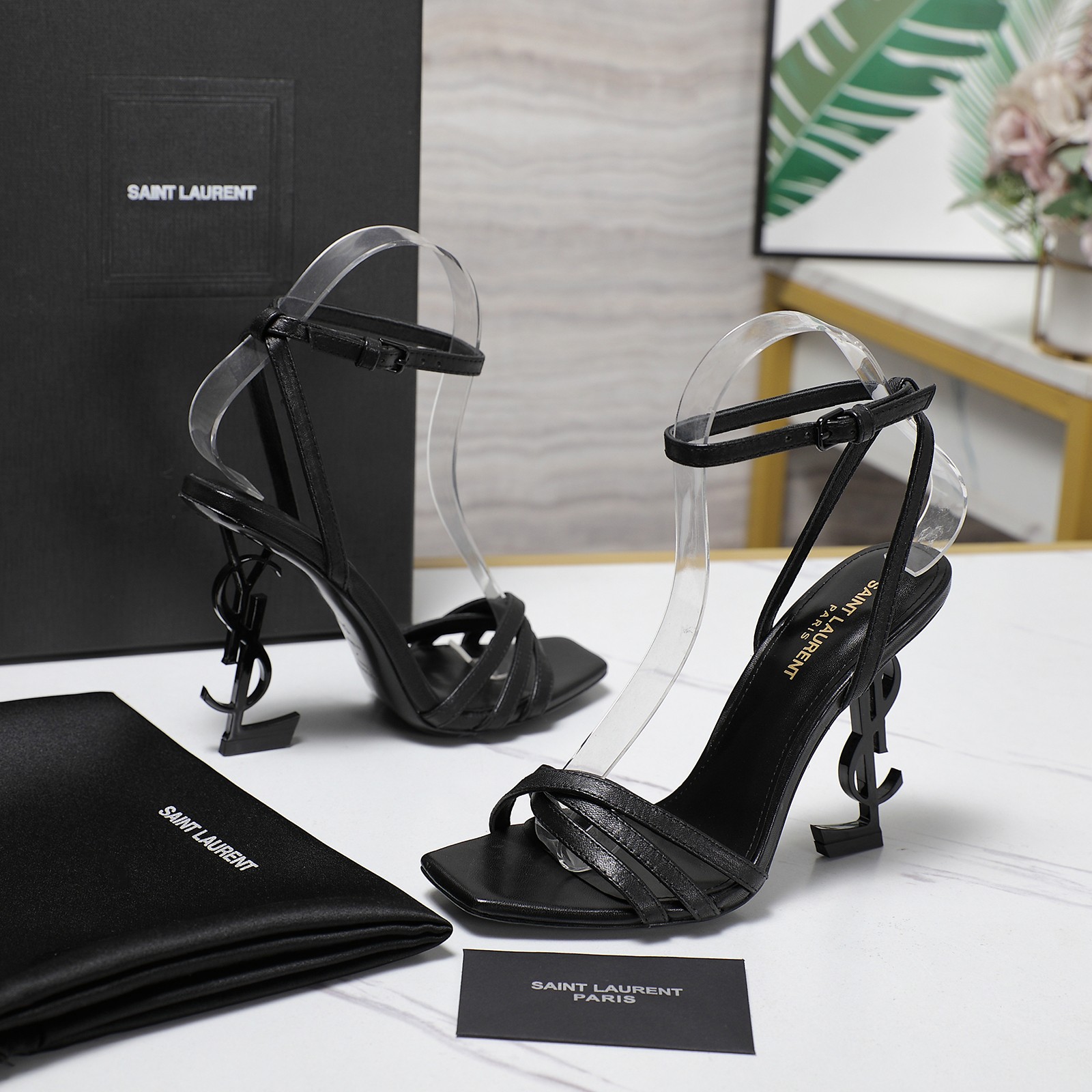 Yves Saint Laurent Women's Opium Ankle-Strap Leather Sandals 3 a1745067660693 1588