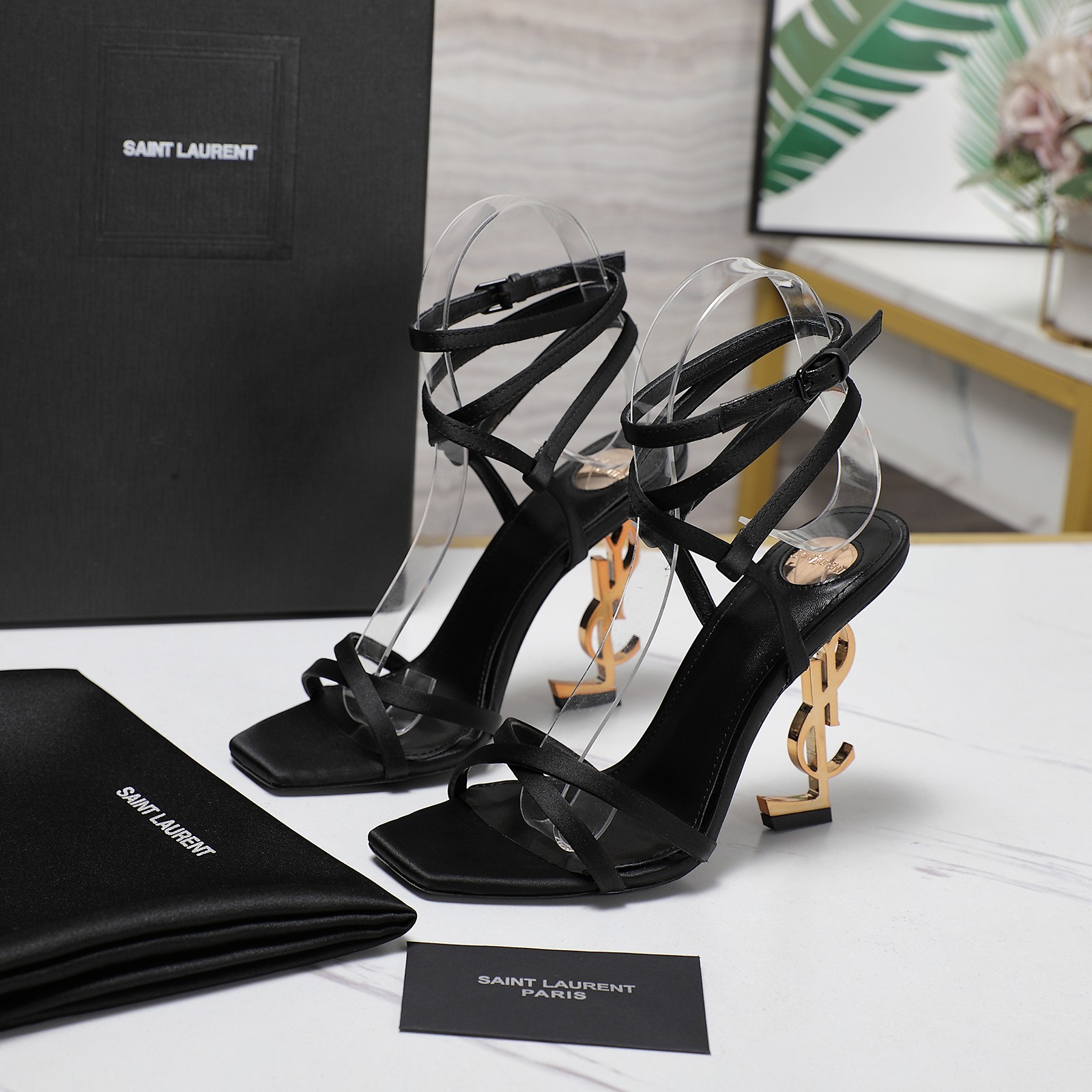 Yves Saint Laurent YSL Letter Heel Ankle Strap Sandals Women Shoes 4 a1745068039841 7623