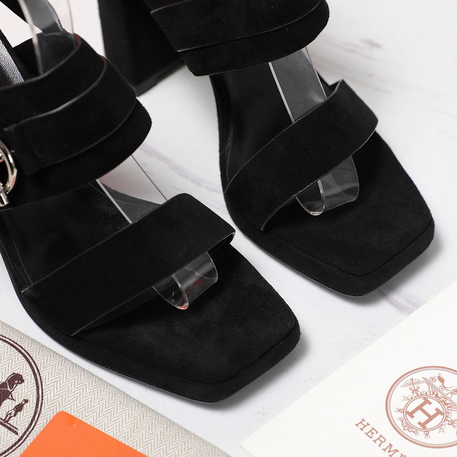 Elegant Hermes Heeled Sandals, Ankle Strap, Block Heel, Comfortable Sandals 9 a1745243221300 5544