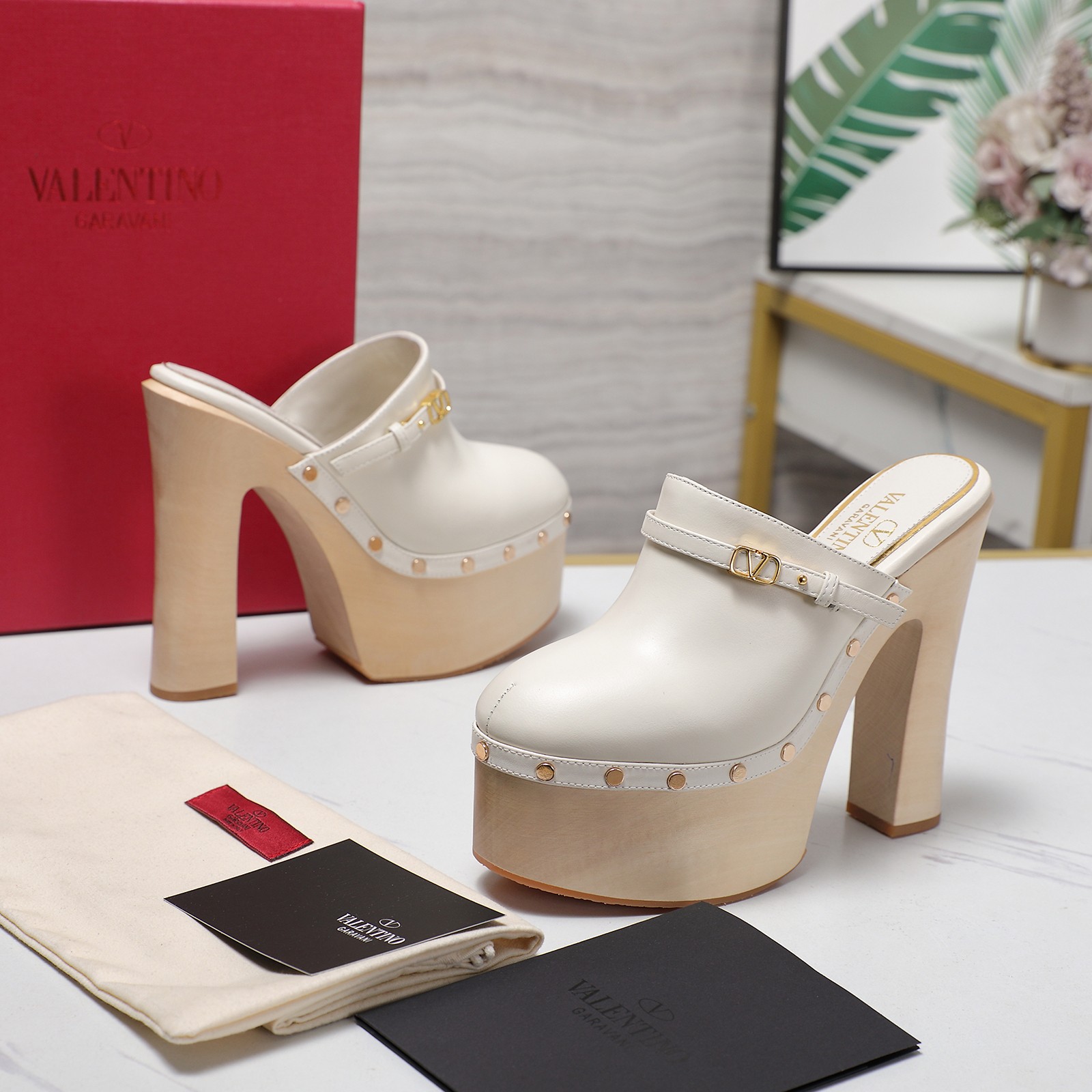 Valentino Garavani Platform Heeled Mules, Women's Fashionable High Heel Shoes 3 a1745949000235 7378
