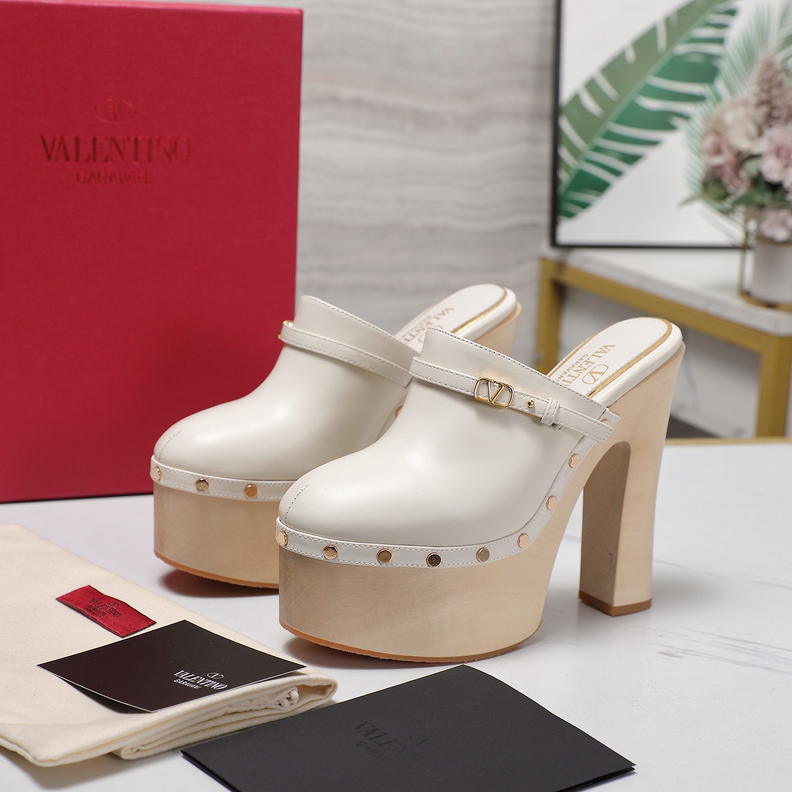 Valentino Garavani Platform Heeled Mules, Women's Fashionable High Heel Shoes 5 a1745949001955 7501