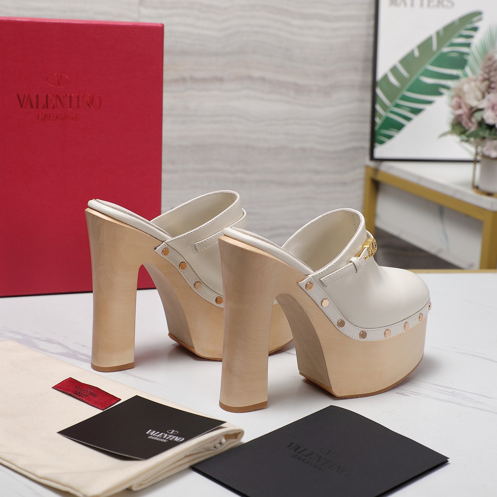Valentino Garavani Platform Heeled Mules, Women's Fashionable High Heel Shoes 9 a1745949001955 7514
