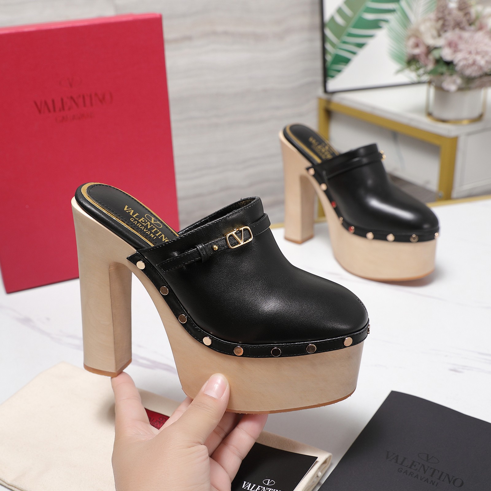 Valentino Garavani Platform Wooden Heeled Mules - Italian Craftsmanship 2 a1745949266325 6648