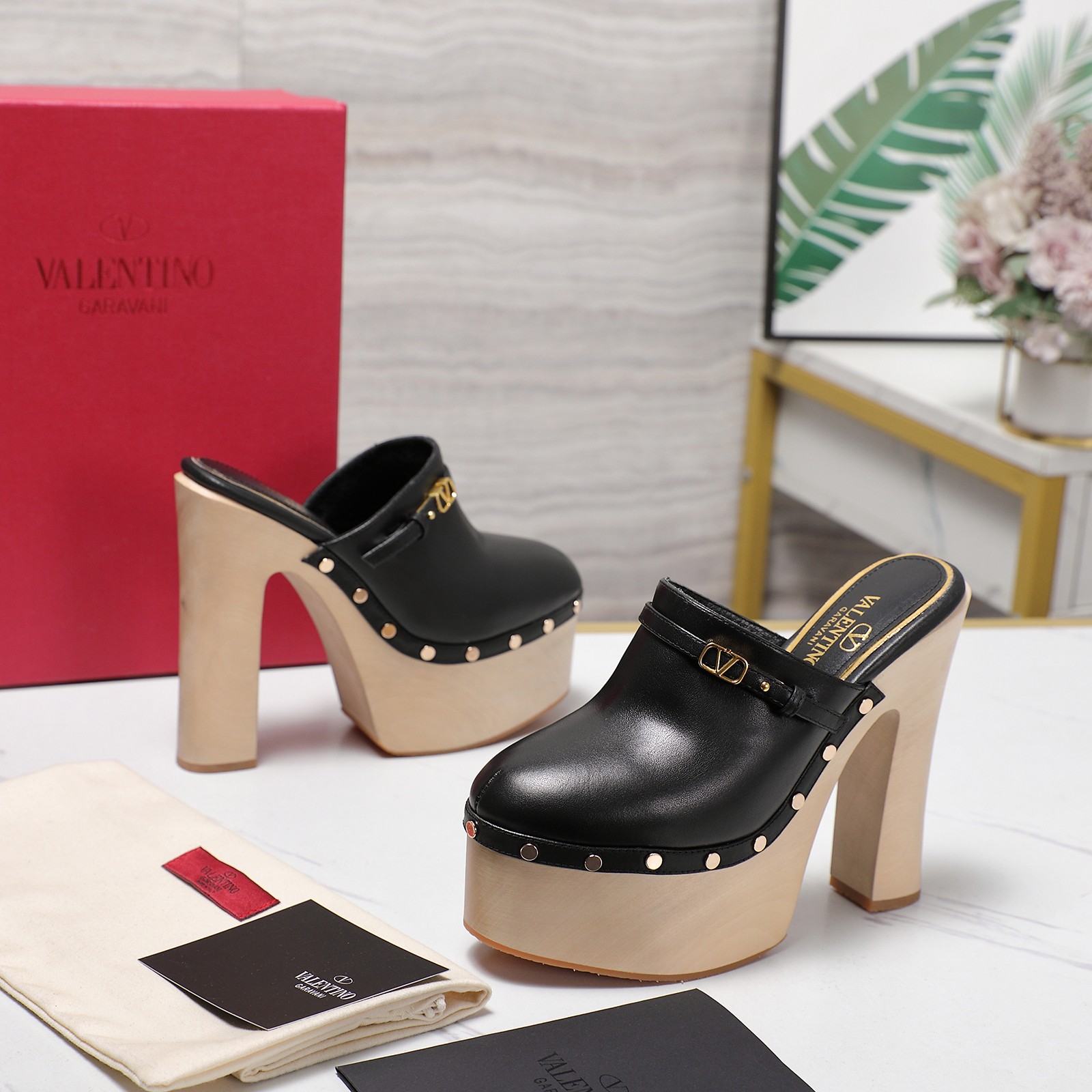 Valentino Garavani Platform Wooden Heeled Mules - Italian Craftsmanship 3 a1745949266334 8236