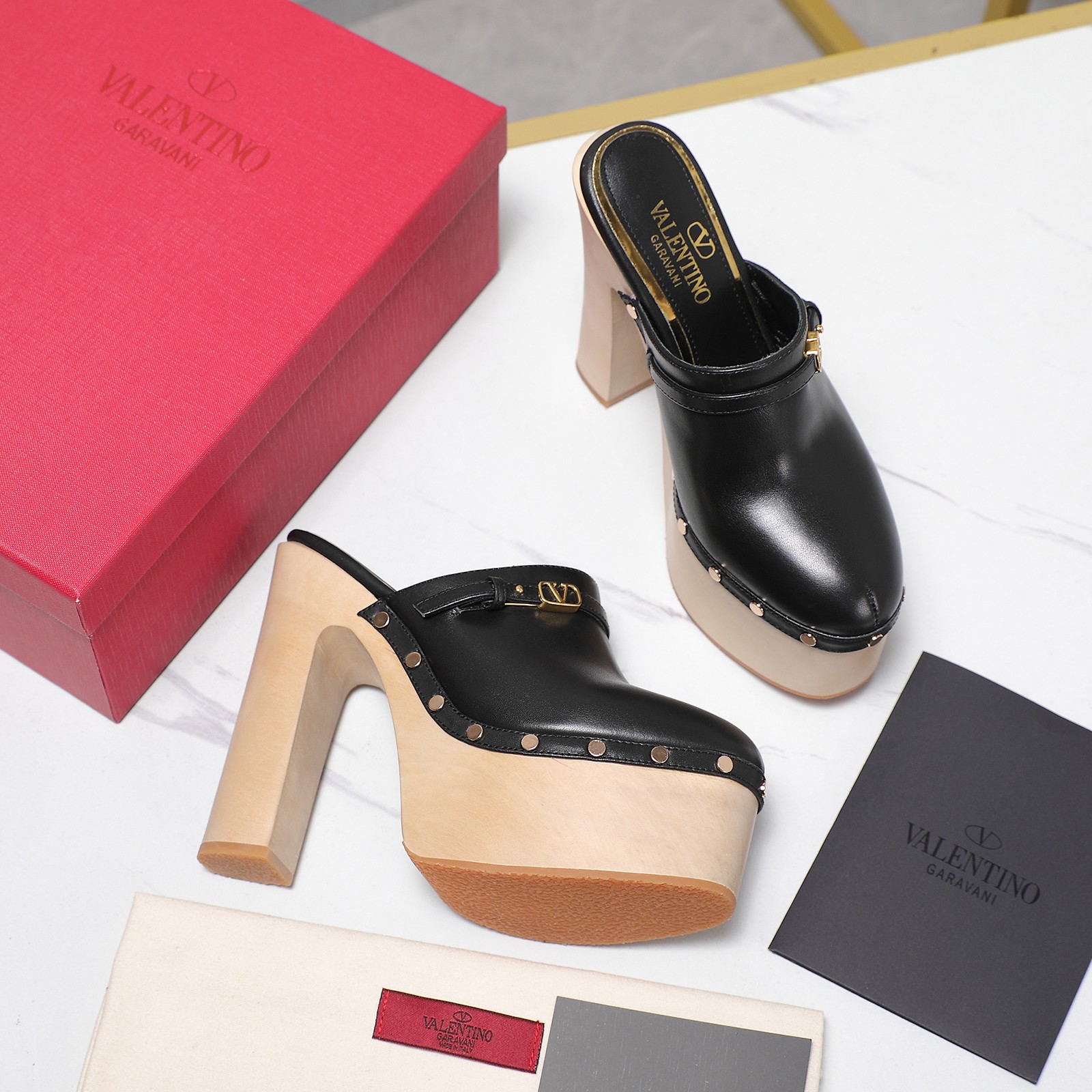 Valentino Garavani Platform Wooden Heeled Mules - Italian Craftsmanship 4 a1745949266359 1877