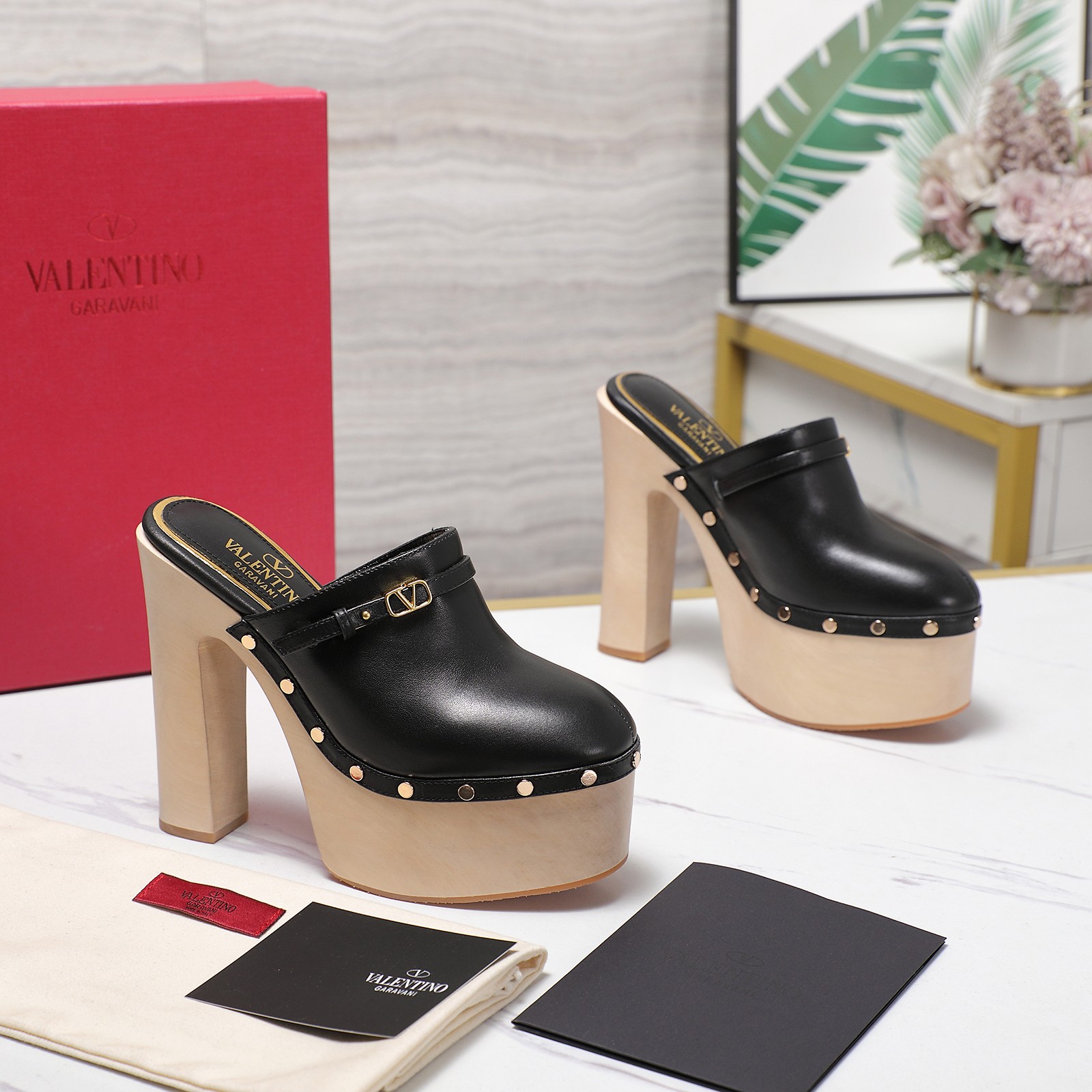 Valentino Garavani Platform Wooden Heeled Mules - Italian Craftsmanship 7 a1745949267714 3878