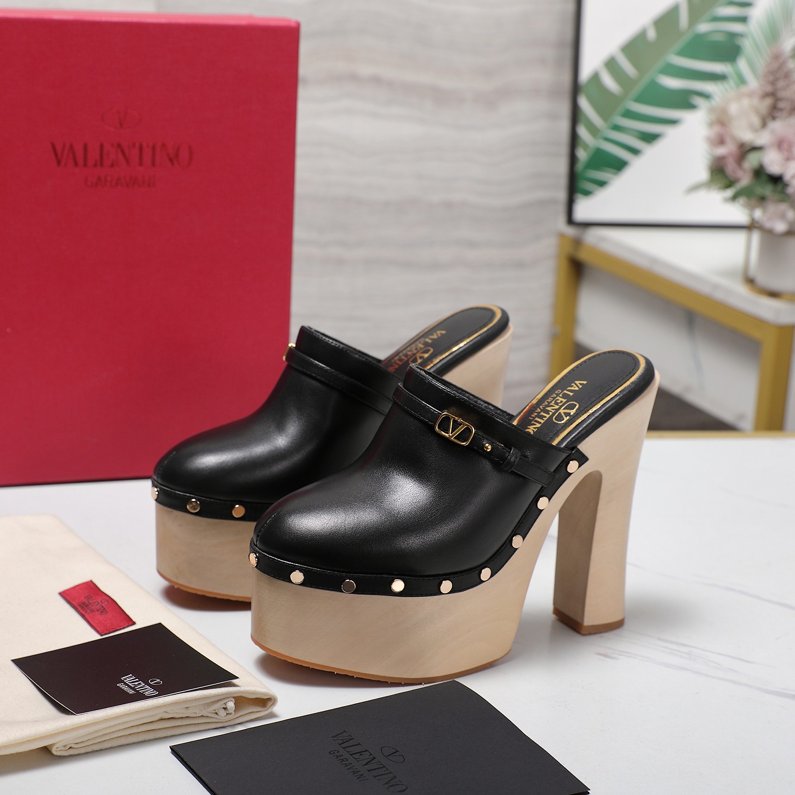 Valentino Garavani Platform Wooden Heeled Mules - Italian Craftsmanship 10 a1745949267717 4821