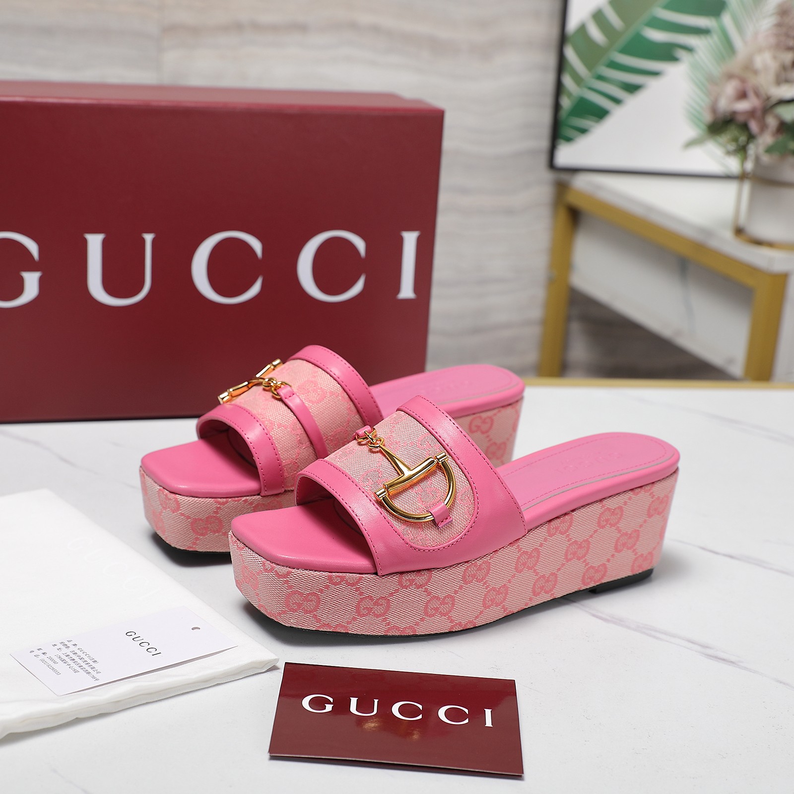 Gucci Early Spring 2025 D-Chain Platform Wedge Sandals - Pink 4 a1746344838741 6037