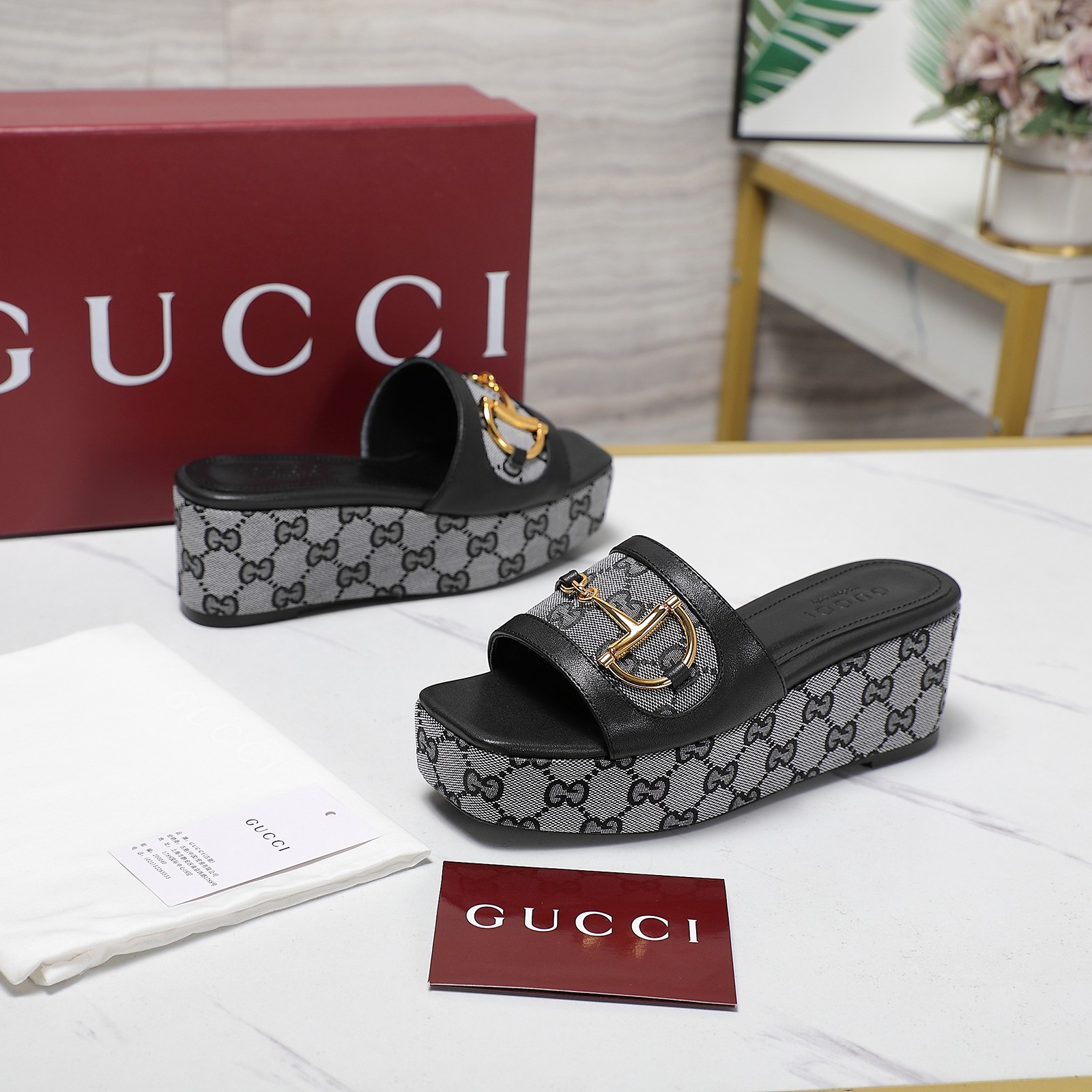 Gucci D-ring Platform Wedge Sandals Mules Slides Designer Shoes 5 a1746344896718 7421