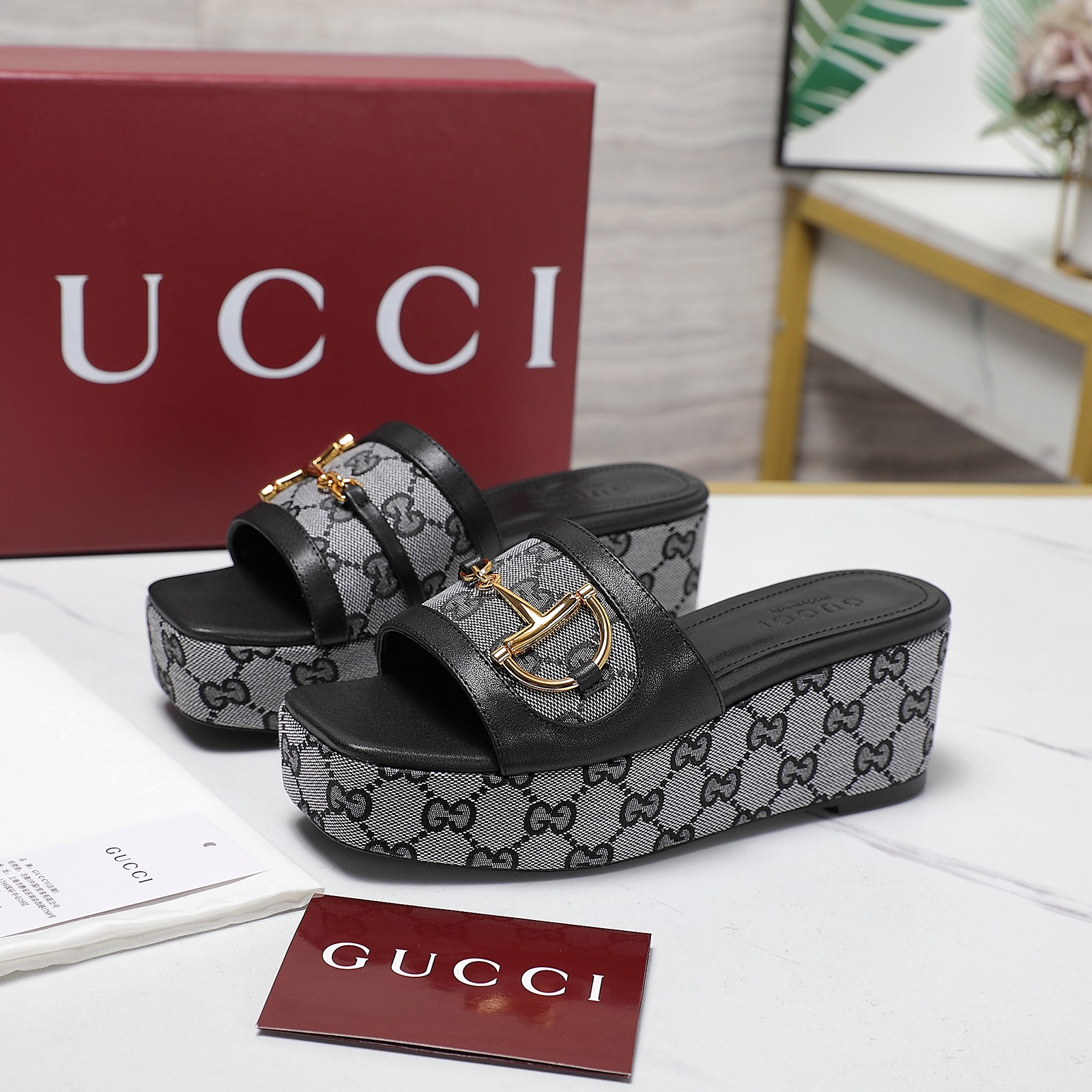 Gucci D-ring Platform Wedge Sandals Mules Slides Designer Shoes 3 a1746344897652 1138