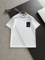 Chrome Hearts Clothing T-Shirt Online China
 Black White Embroidery Unisex Spring Collection Short Sleeve