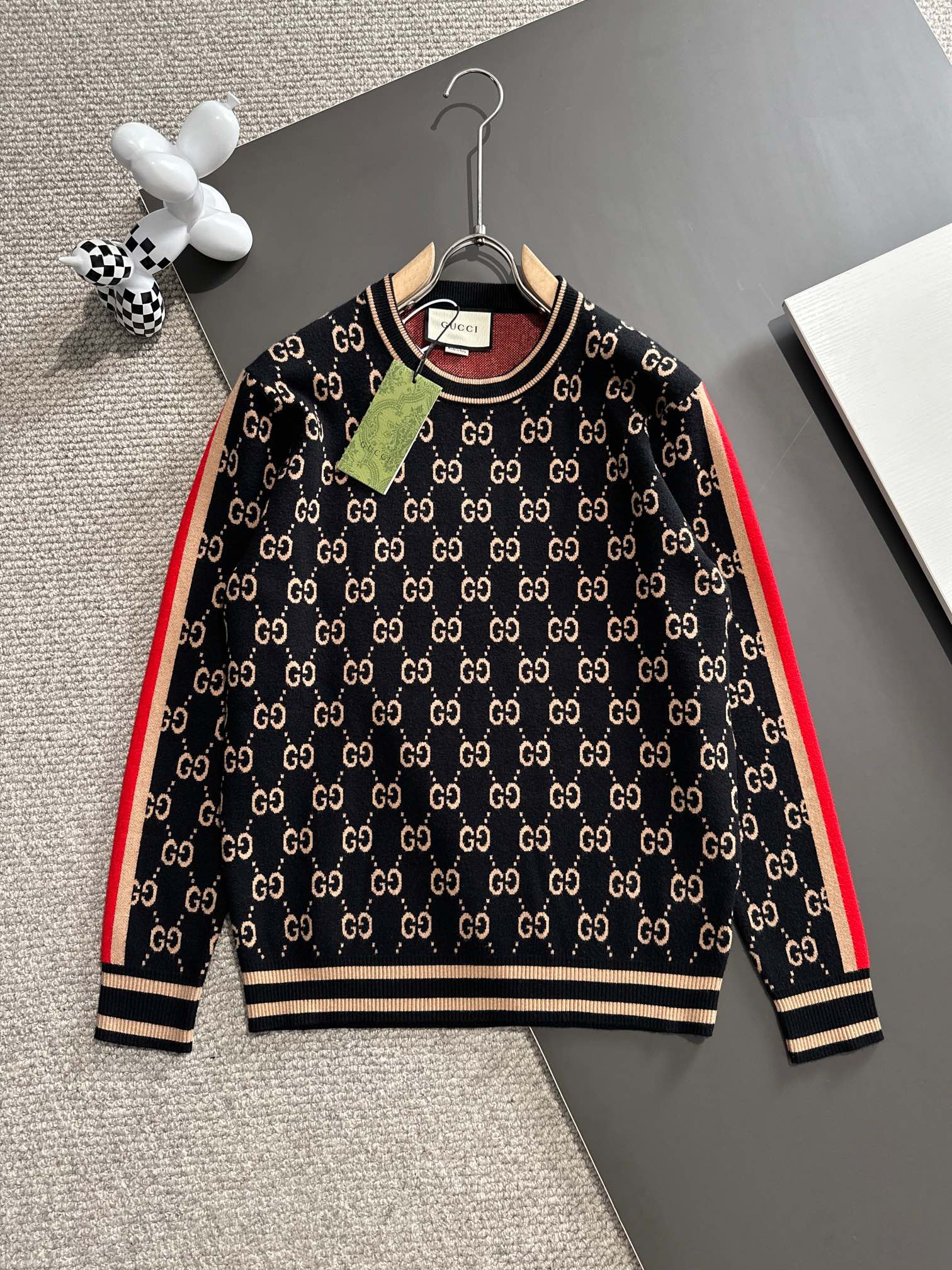 Gucci Ropa Jersey de punto Sudaderas Negro Universal para hombres y mujeres Tejido Colección de otoño